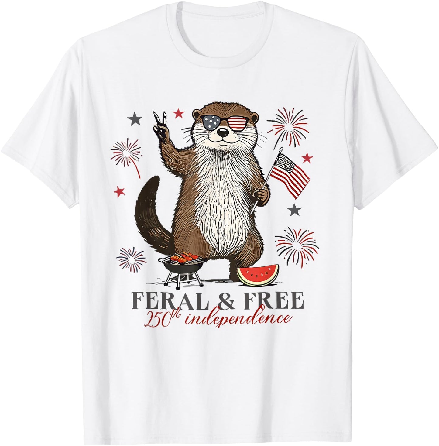 Feral and Free Otter T-Shirt - T-Shirt | White
