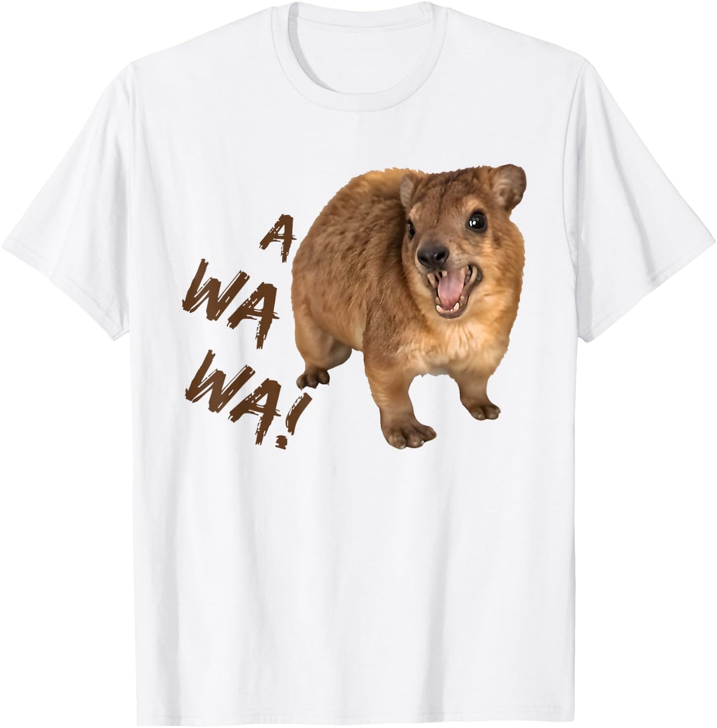 Awawa! Angry Screaming Hyrax Meme T-Shirt - T-Shirt | White