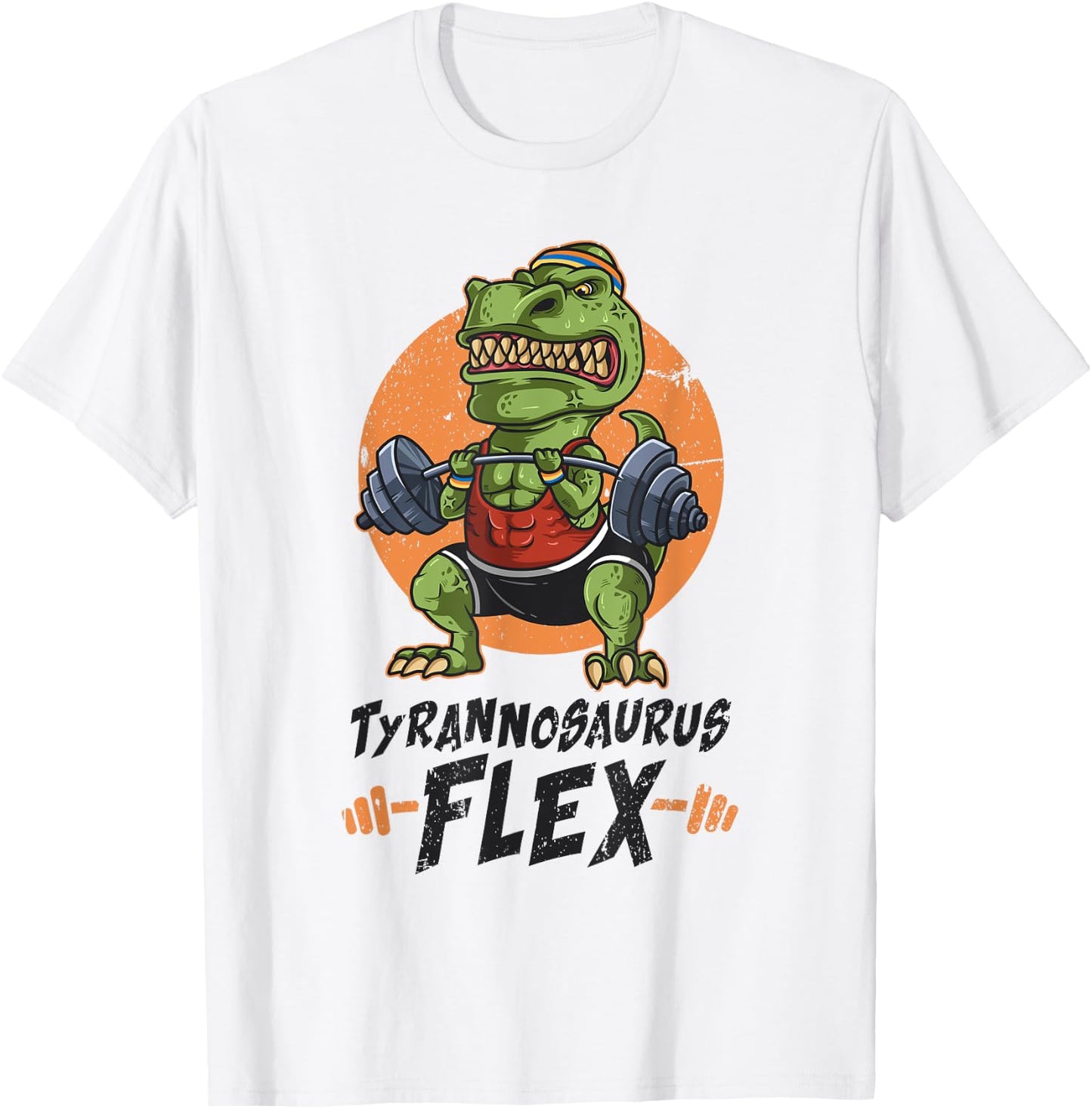 T-Rex Weightlifting Tyrannosaurus Flex Workout Dino Gym Gift T-Shirt - T-Shirt | White