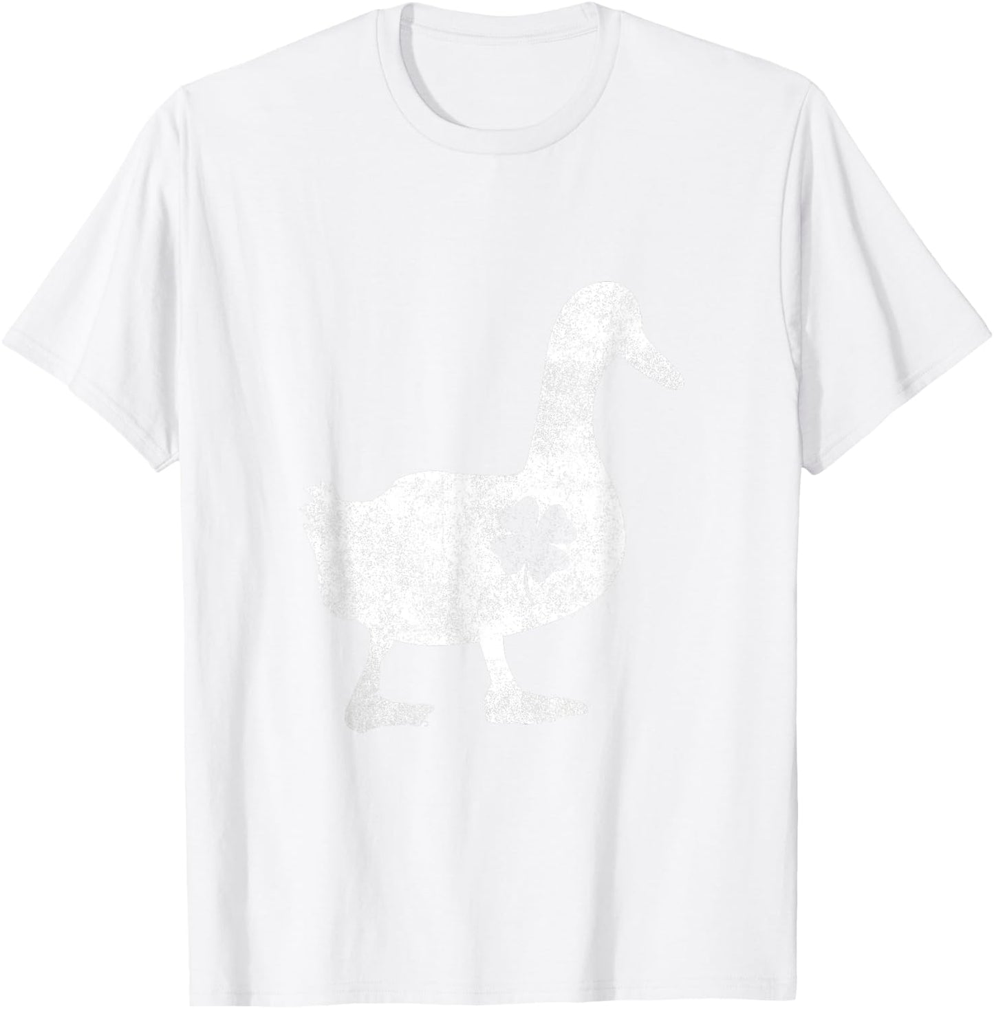 Duck Silhouette Lucky Shamrock St. Patrick's Day T-Shirt - T-Shirt | White