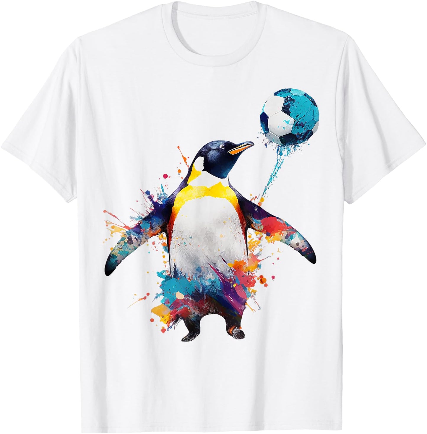 Penguin colourful animal print art animal lovers penguin T-Shirt - T-Shirt | White