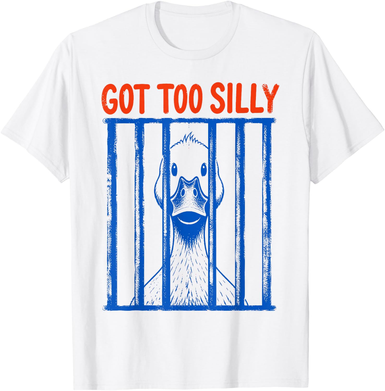 Got Too Silly Goose Meme Funny Goose in Prison Jailbird T-Shirt - T-Shirt | White