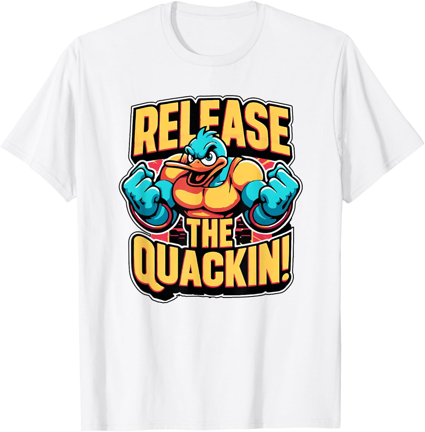 Release The Quackin! Funny Duck T-Shirt - T-Shirt | White