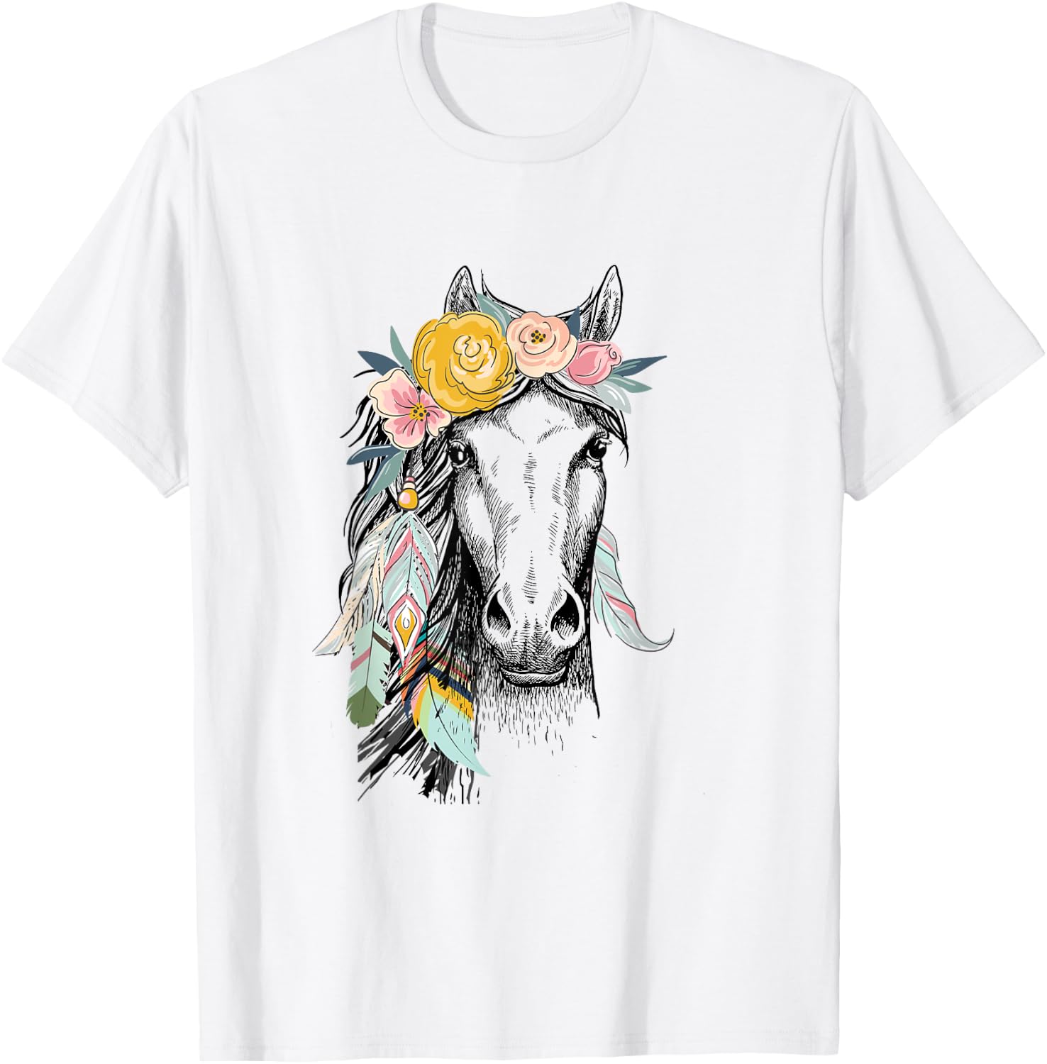 Cowgirls and Girls Who Love Horses Cute Hippy Boho Western T-Shirt - T-Shirt | White