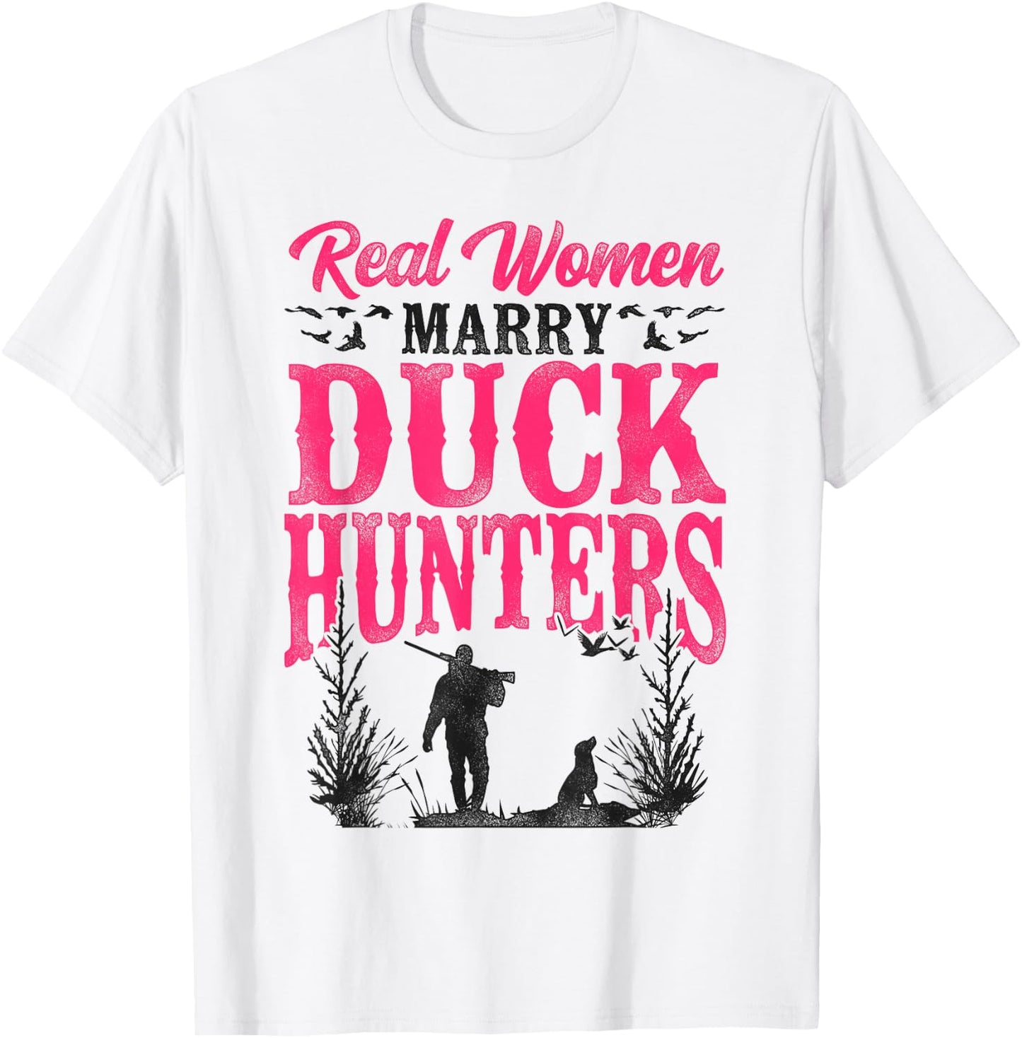 Duck Hunting Hunter Husband Wife Wedding Marriage Vintage T-Shirt - T-Shirt | White