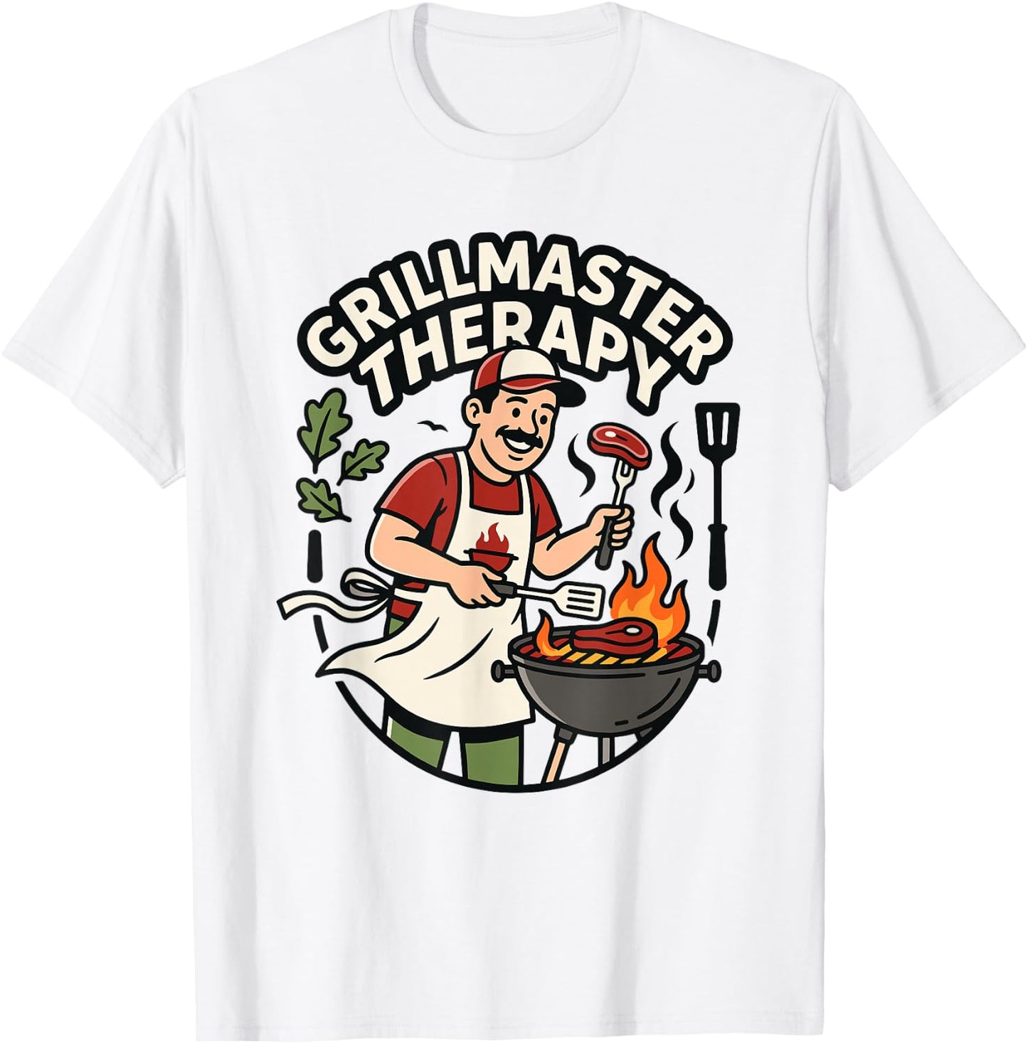 Grillmaster Therapy Grilling Humor BBQ Dad Quot T-Shirt - T-Shirt | White