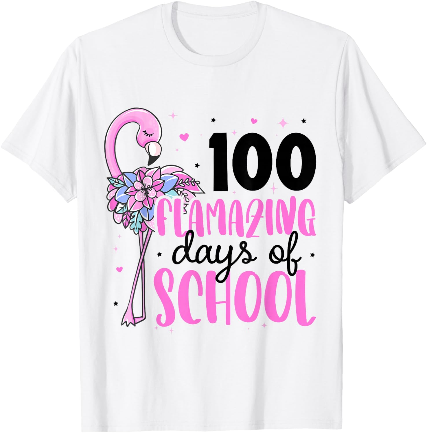 100 Flamazing Days of School Flamingo 100th Day of School T-Shirt - T-Shirt | White
