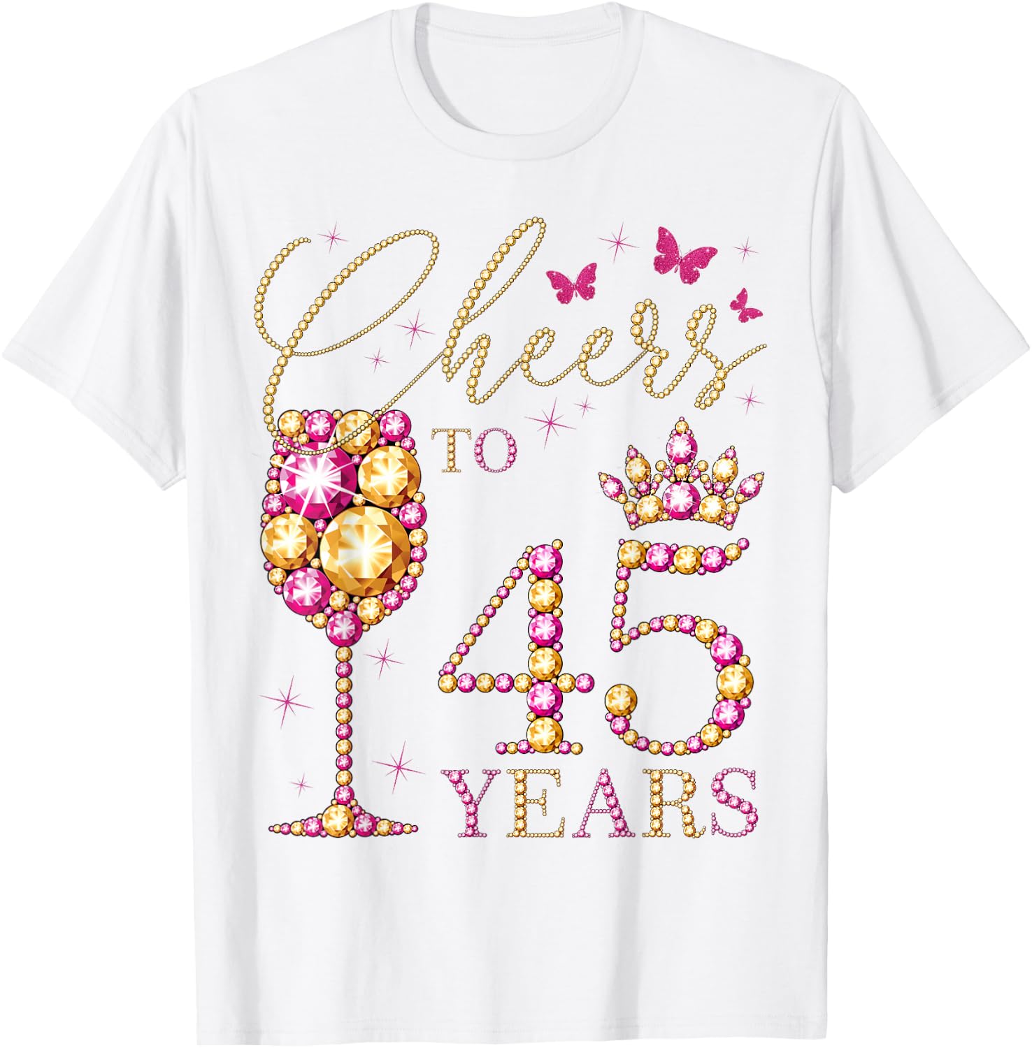 A High on 45 Years, 45 Year Old Women, Queen 45th Birthday , White, S T-Shirt - T-Shirt | White
