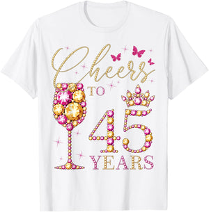 A High on 45 Years, 45 Year Old Women, Queen 45th Birthday , White, S T-Shirt - T-Shirt | White