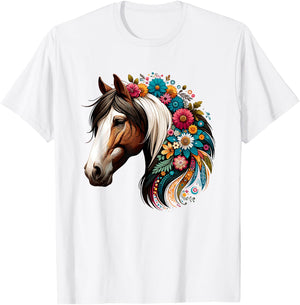 Horse Riding Equestrian, Horse Portrait, Western Horseback T-Shirt - T-Shirt | White