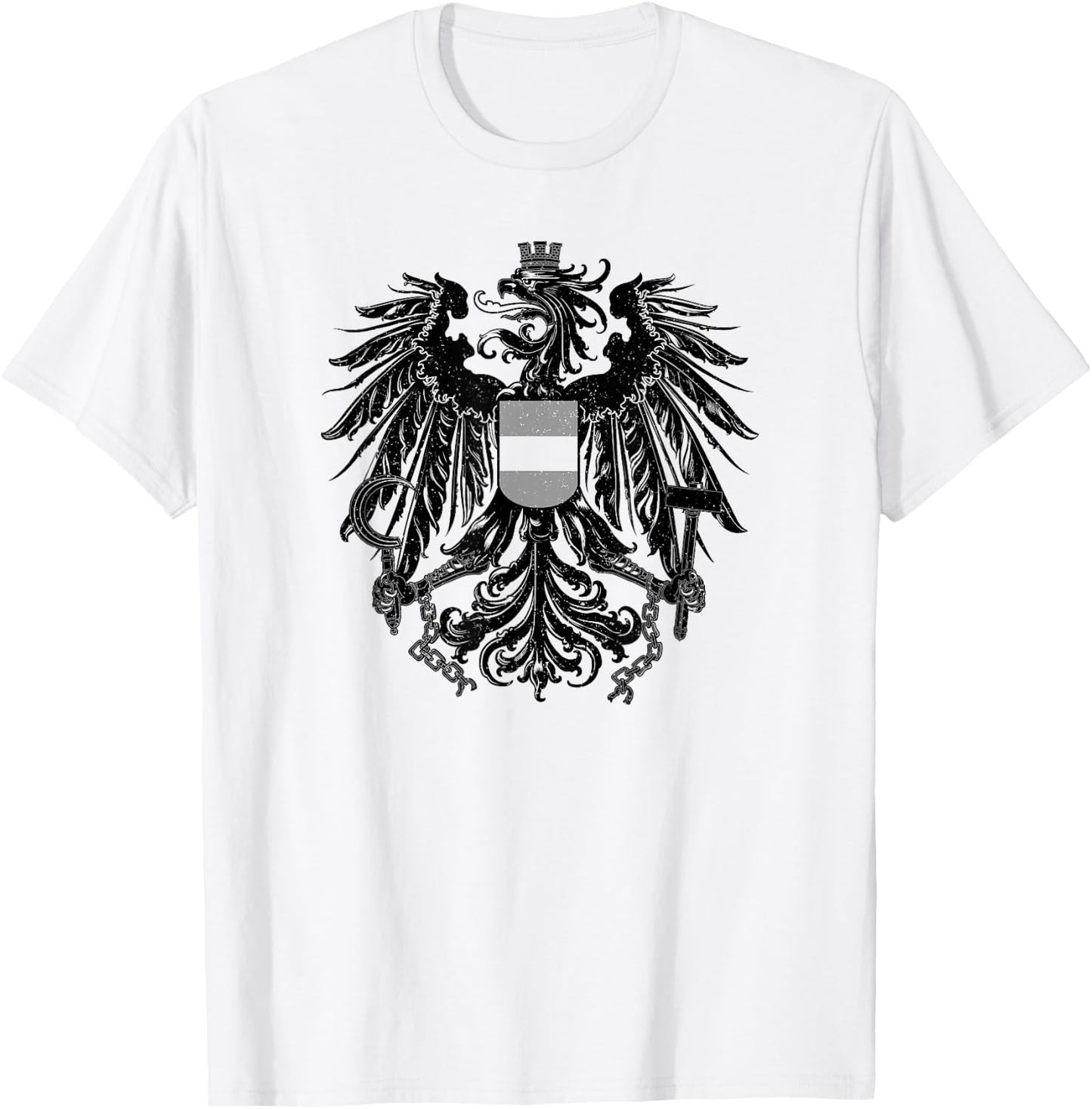 Austria Coat of Arms Austrian Eagle Emblem Symbol Flag T-Shirt - T-Shirt | White