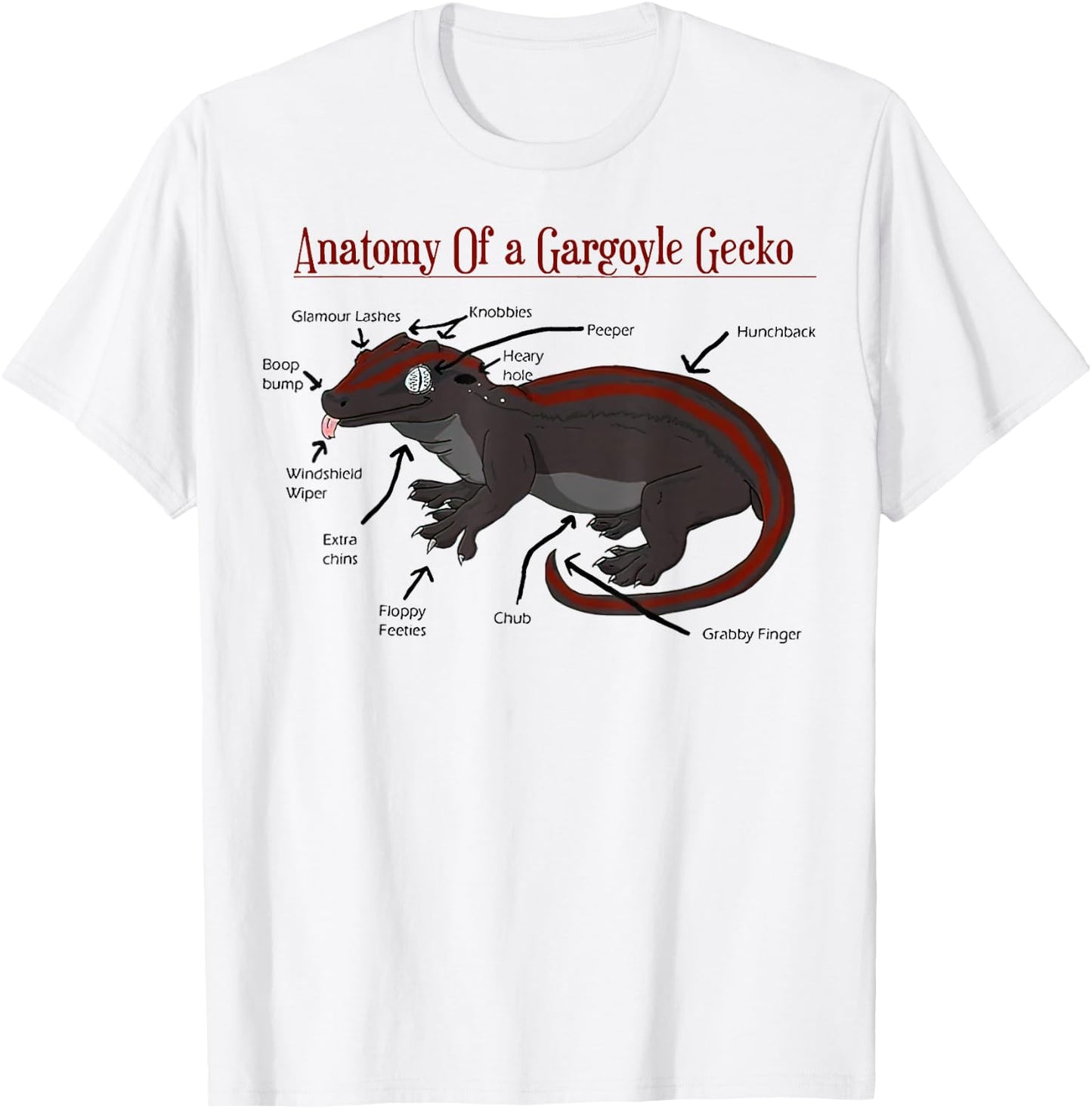 Anatomy of a Gargoyle Gecko T-Shirt - T-Shirt | White
