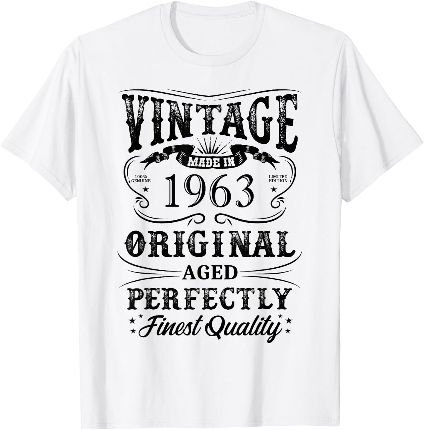 1963 Vintage To Perfection Matured Vintage Made In 1963 , gray T-Shirt - T-Shirt | White