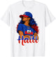 Haitian Girl Haiti Flag Proud Haitienne Afro Women Haiti T-Shirt - T-Shirt | White