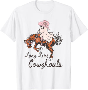 Long Live Cowghouls Rodeo Western Country Southern Cowgirls T-Shirt - T-Shirt | White