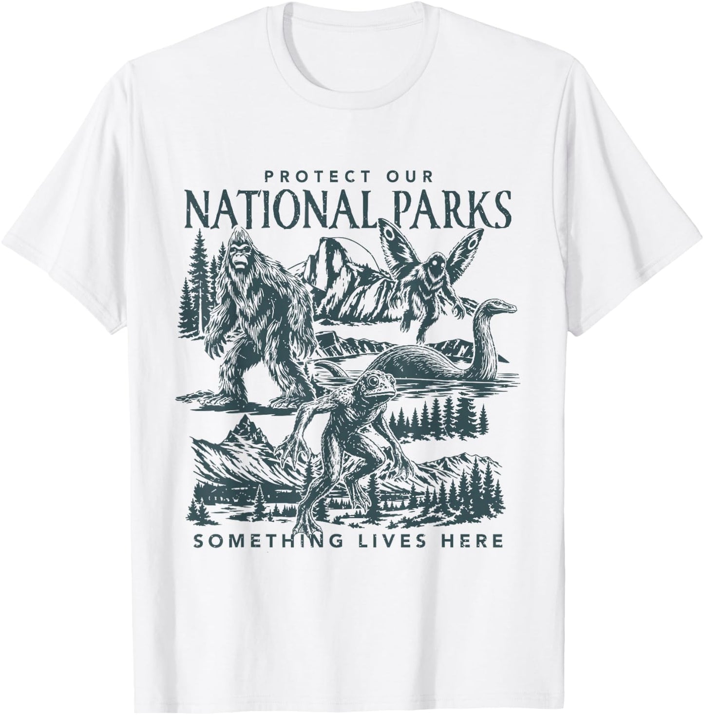 Protect Our National Parks Cryptid T-Shirt - T-Shirt | White