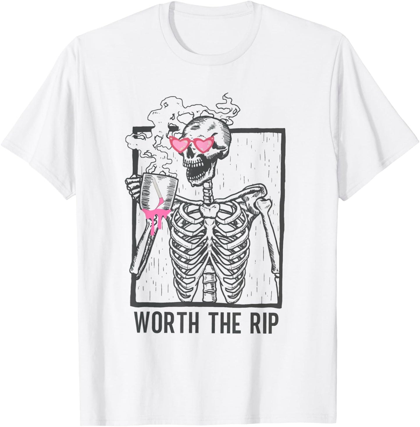 Spooky Esthetician Wax Specialist Skeleton Coffee Halloween T-Shirt - T-Shirt | White