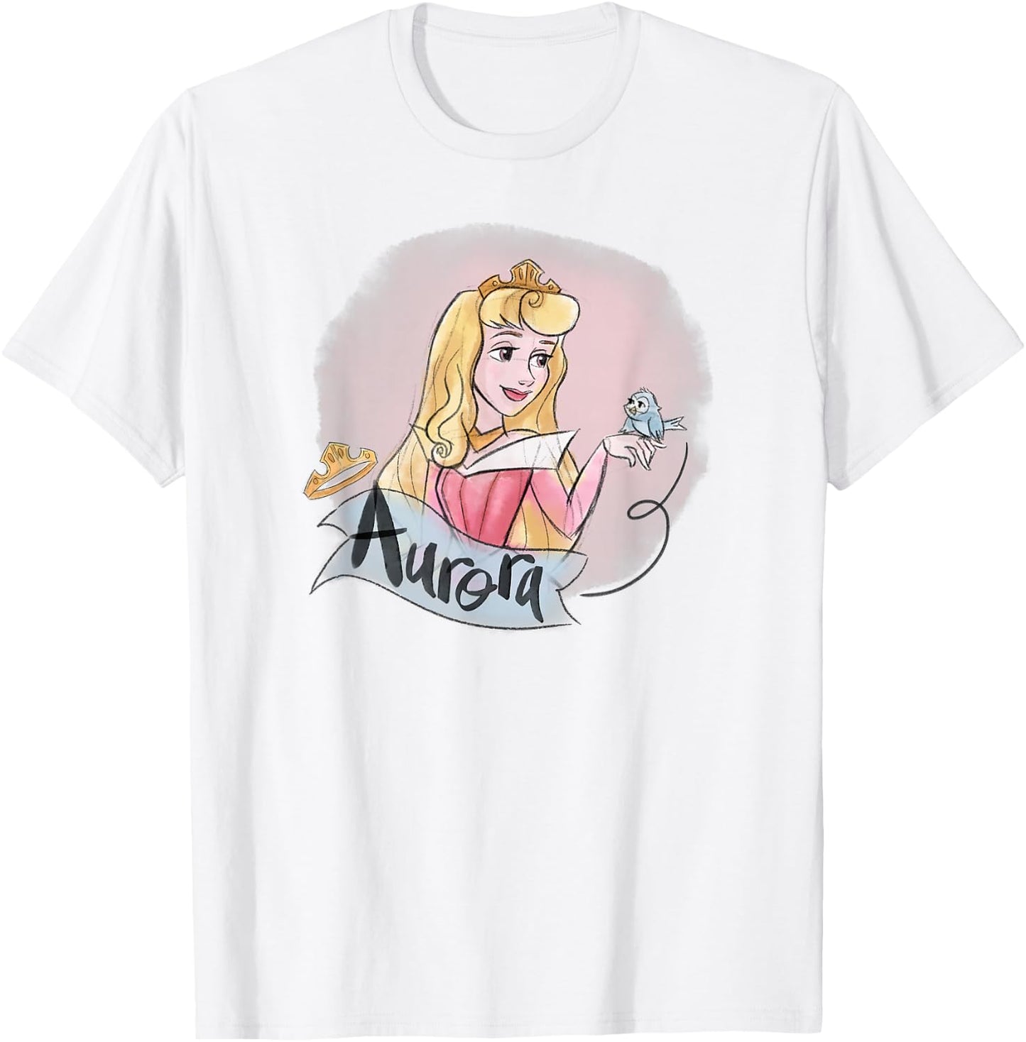 Disney Sleeping Beauty Princess Aurora in Dress Pink , white, S T-Shirt - T-Shirt | White