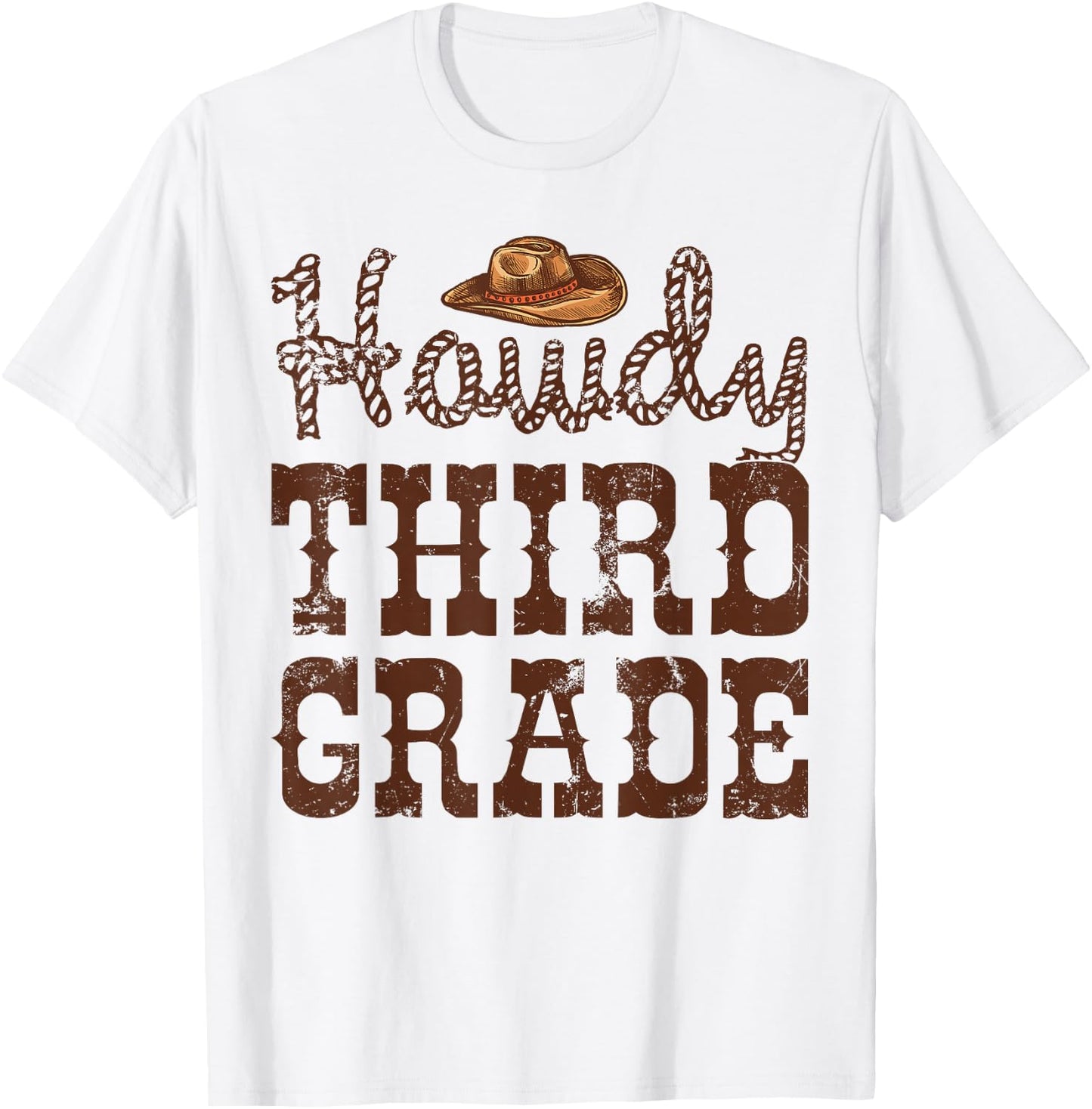 Howdy Third Grade Teacher Cowboy Cowgirl Back to School T-Shirt - T-Shirt | White