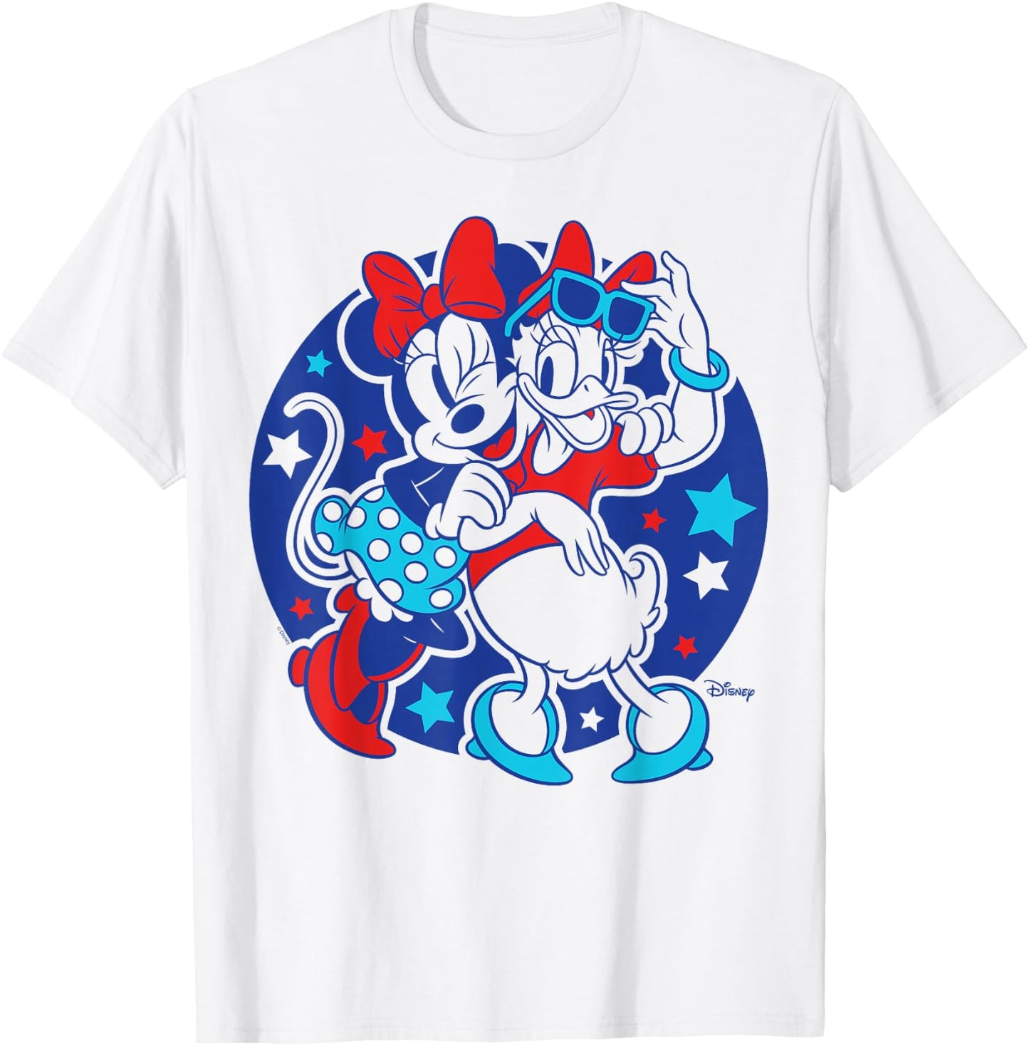 Minnie Mouse And Daisy Duck - Americana Red White And Blue T-Shirt - T-Shirt | White