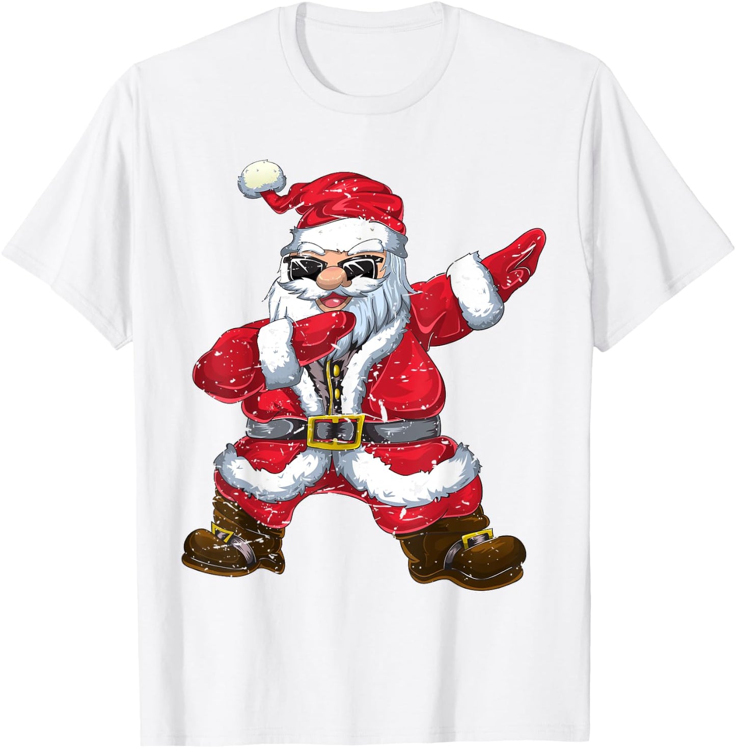 Vintage Christmas Boys Kids Men Xmas Gifts Dabbing Santa T-Shirt - T-Shirt | White