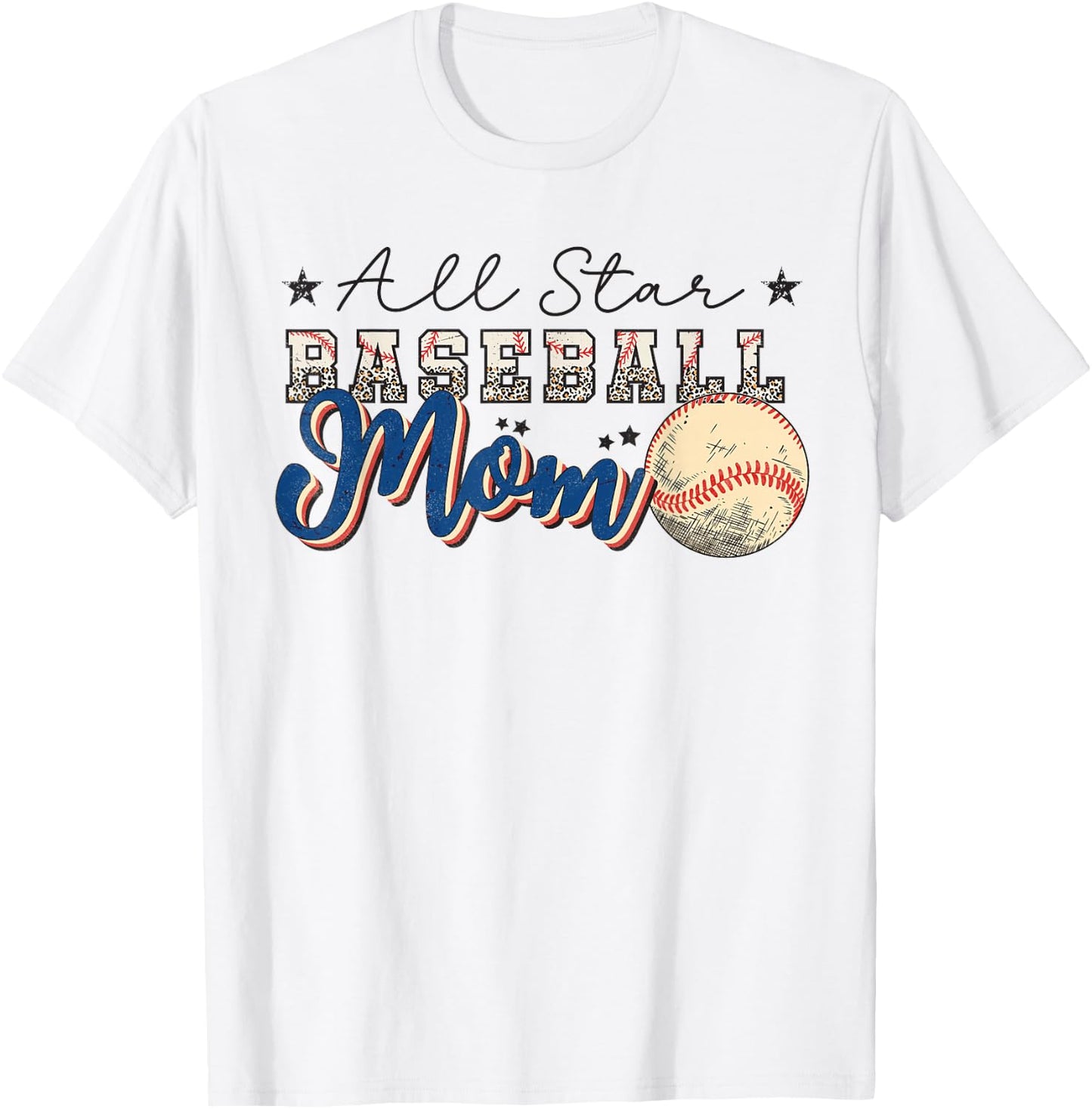 All Star Baseball Mom T-Shirt - T-Shirt | White