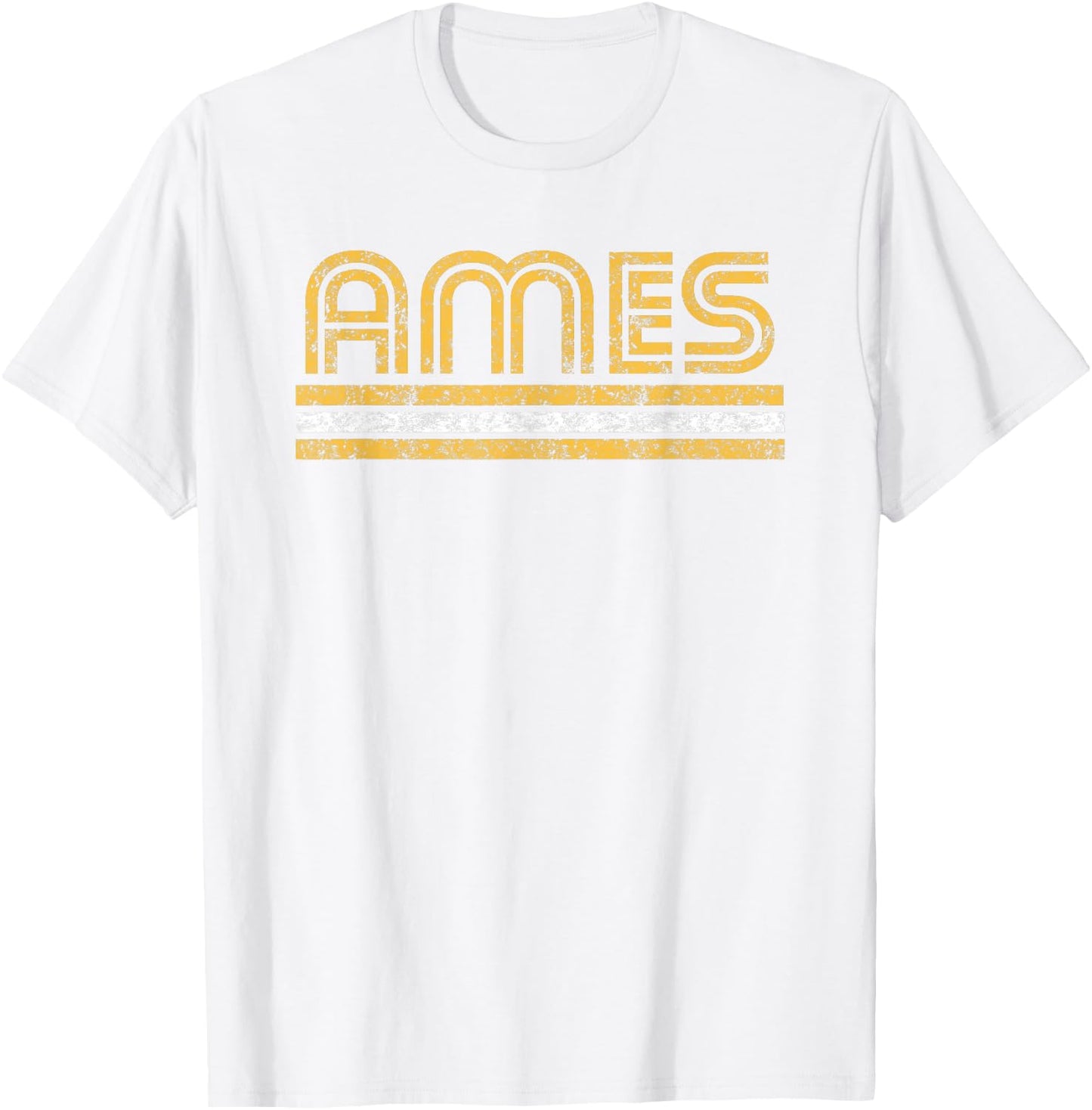 Ames Iowa Retro Vintage Curve T-Shirt - T-Shirt | White