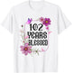 Turning 102 Birthday Butterfly with Floral 102nd Birthday T-Shirt - T-Shirt | White