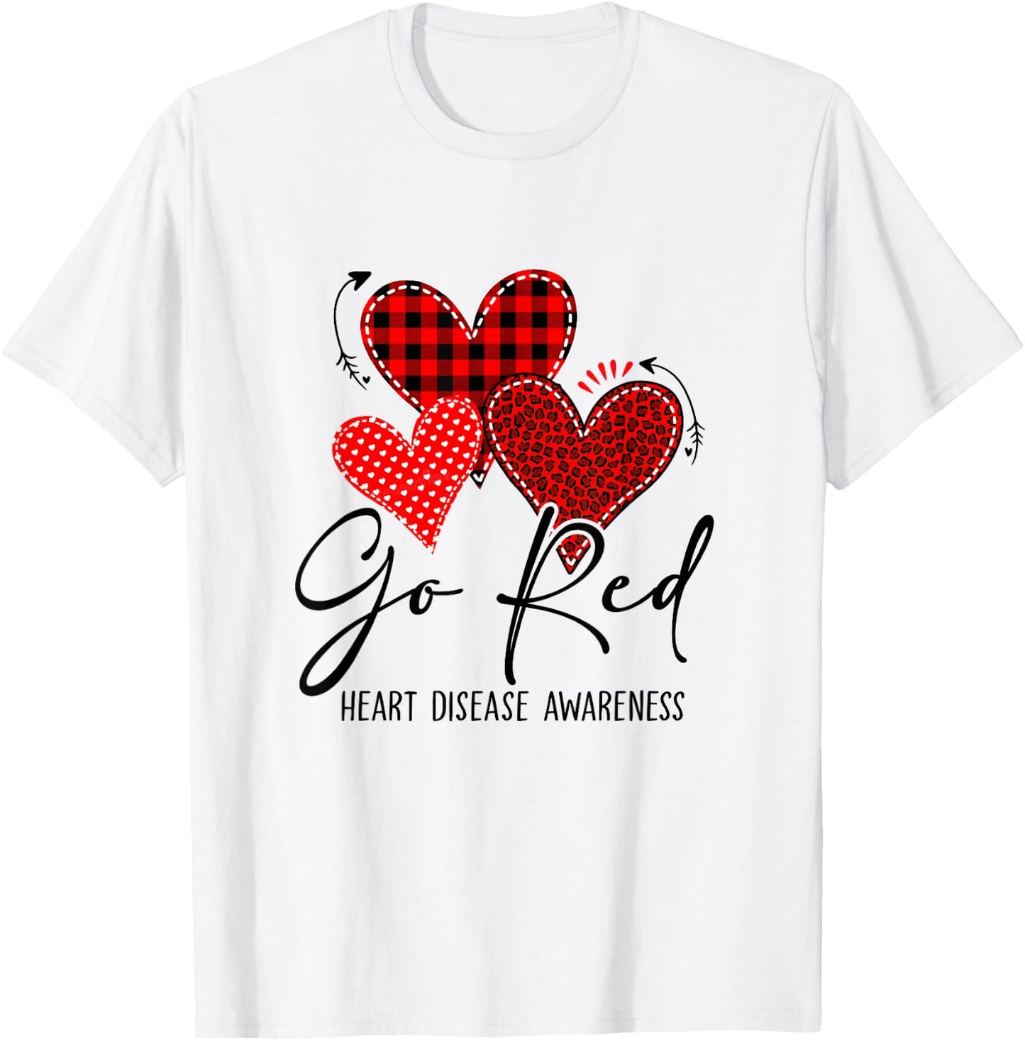 Go Red For Heart Disease Awareness Month Leopard T-Shirt - T-Shirt | White
