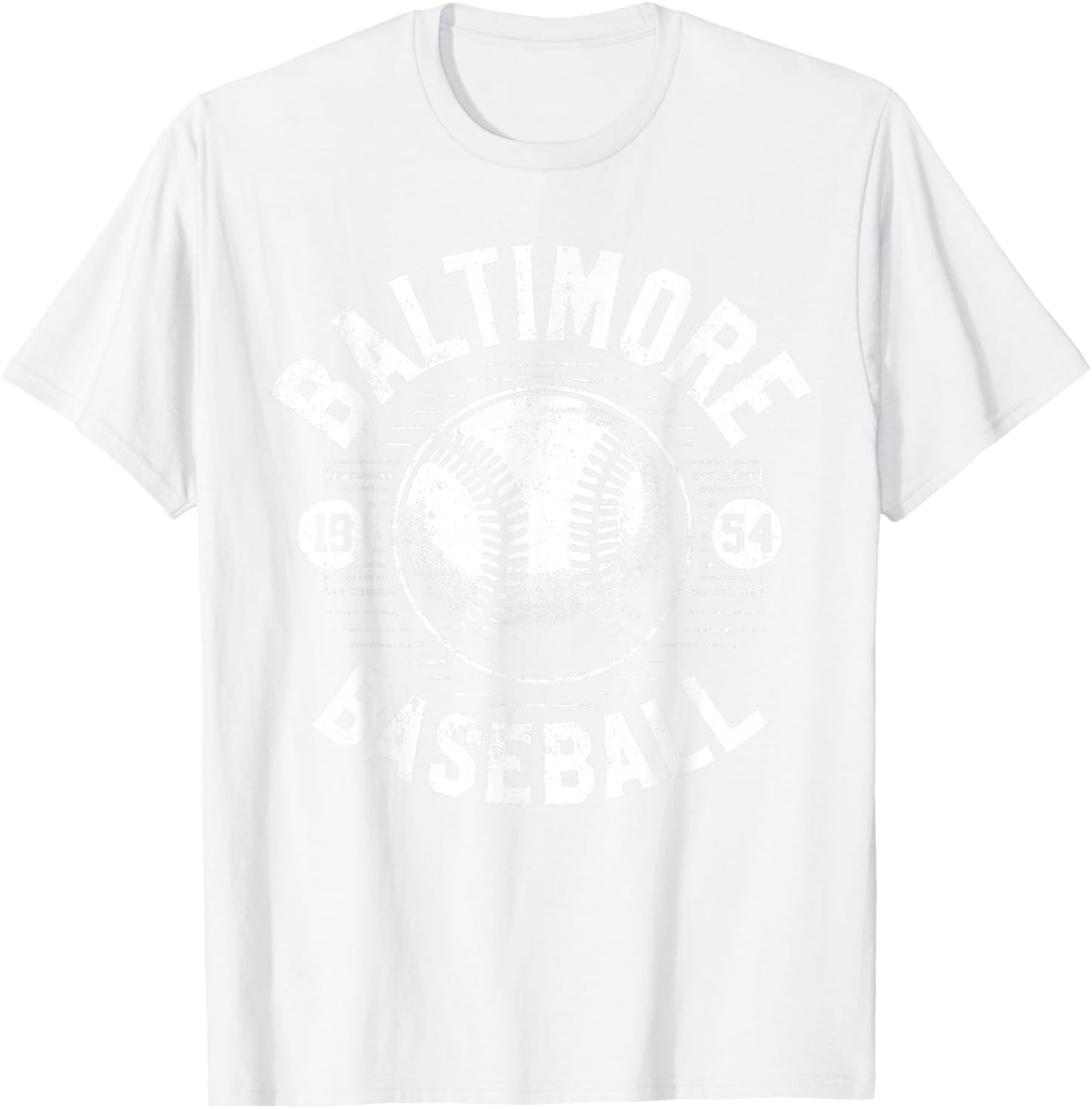 Baltimore Baseball Retro Vintage Design Baseball Lover T-Shirt - T-Shirt | White