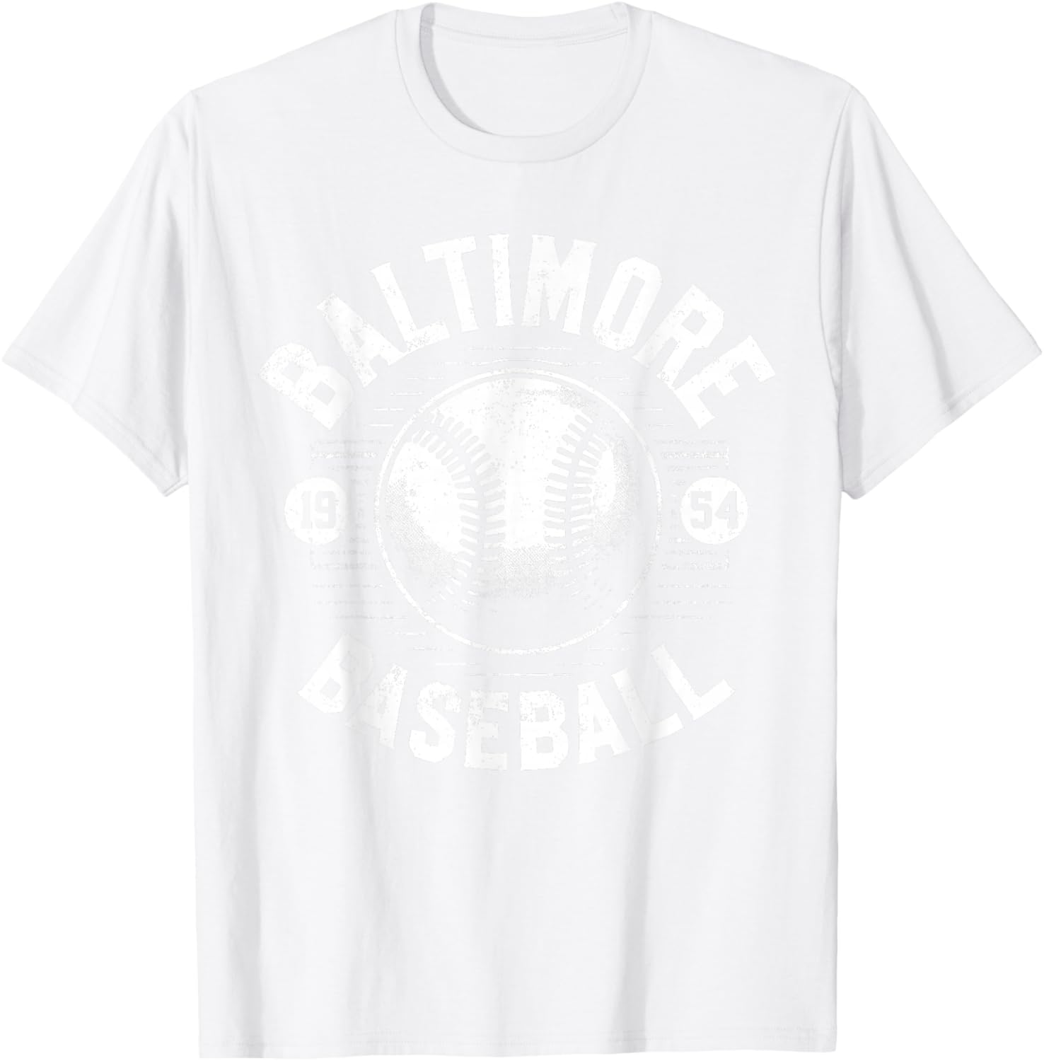 Baltimore Baseball Retro Vintage Design Baseball Lover T-Shirt - T-Shirt | White