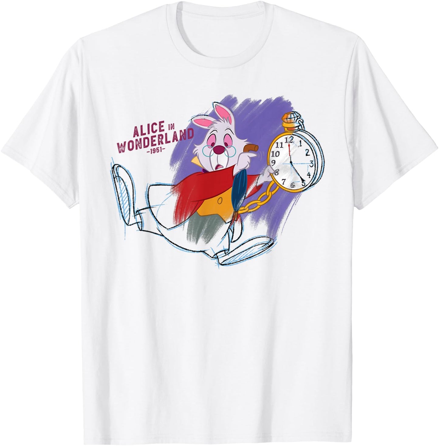 Disney Ink and Paint White Rabbit Alice in Wonderland 1951 T-Shirt - T-Shirt | White