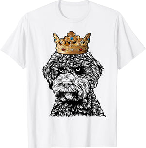 Lagotto Romagnolo Dog Wearing Crown T-Shirt - T-Shirt | White