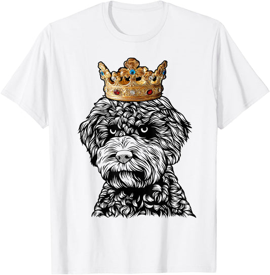 Lagotto Romagnolo Dog Wearing Crown T-Shirt - T-Shirt | White
