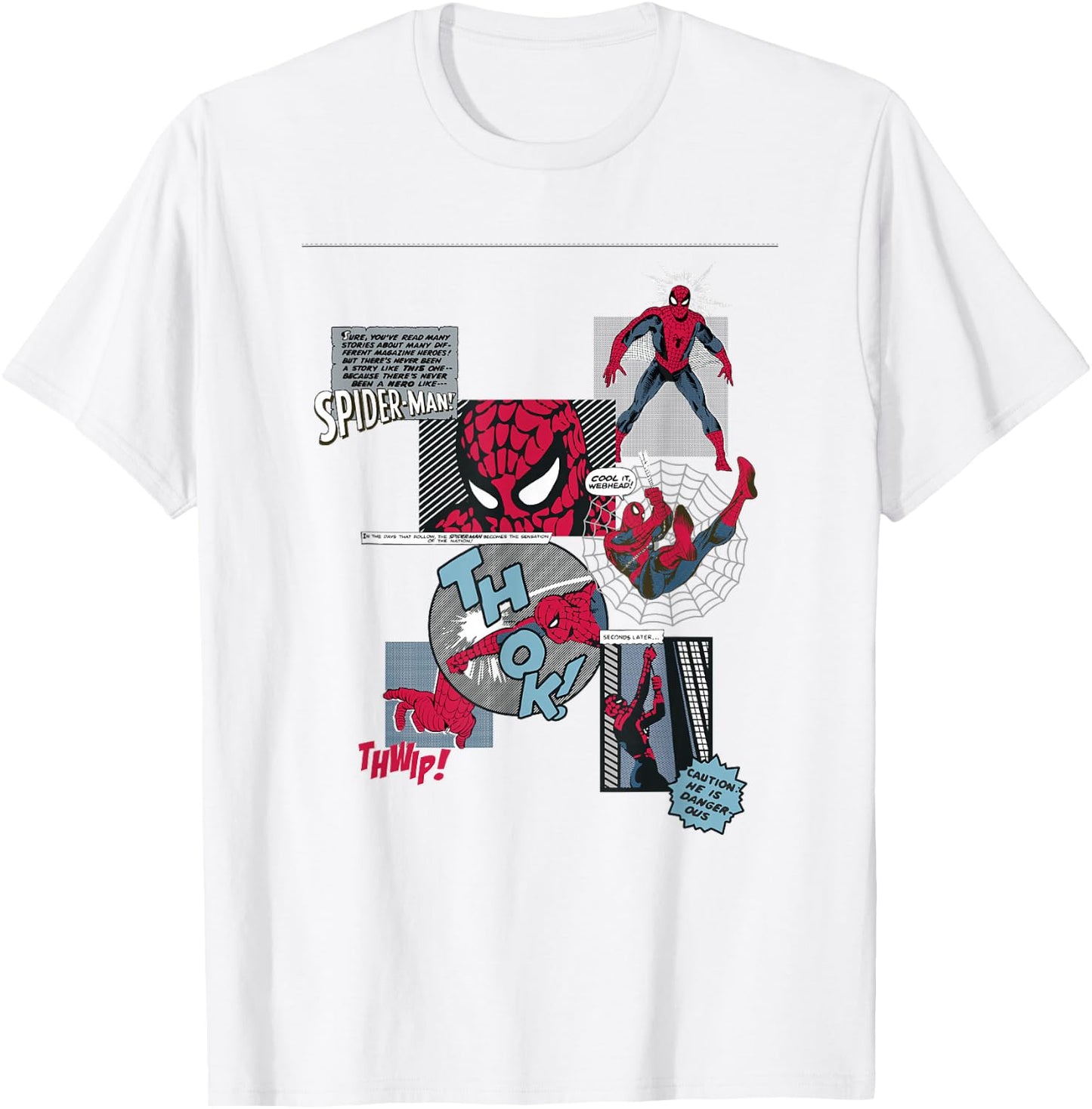 Marvel Comics Spider-Man Classic Comic Book Collage T-Shirt - T-Shirt | White