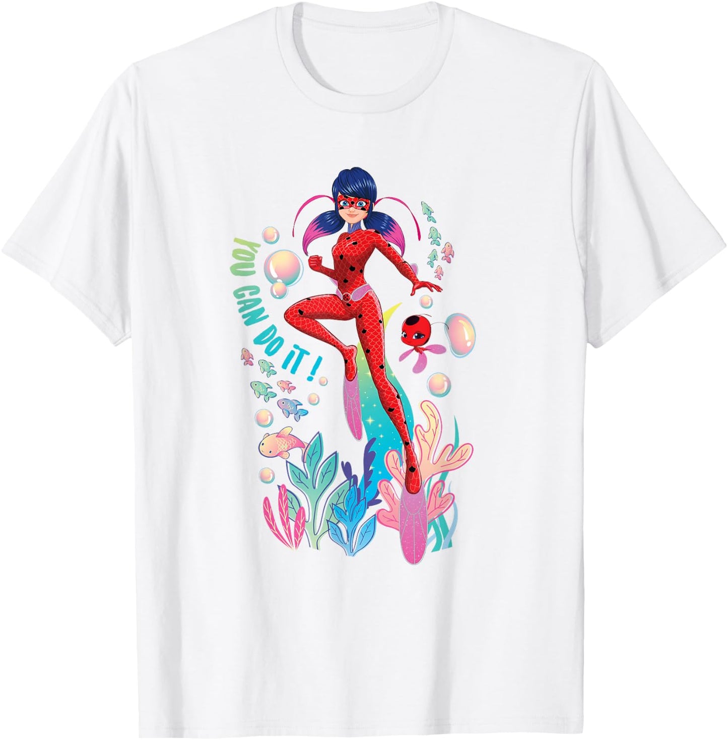 Miraculous Ladybug Summer Aqua You Can Do It T-Shirt - T-Shirt | White