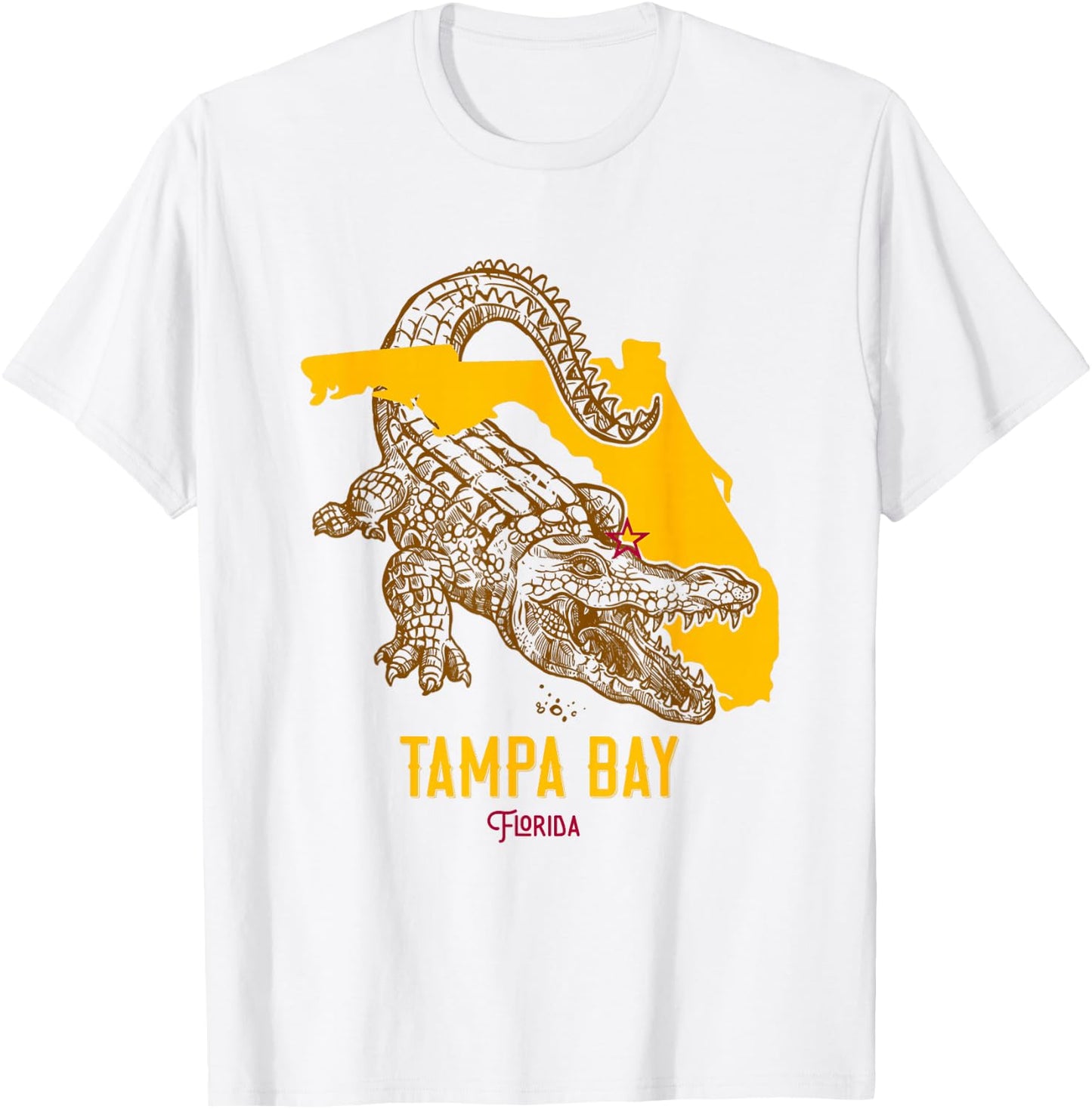 Tampa Bay Florida FL Aligator Vacation Surf Sunset T-Shirt - T-Shirt | White