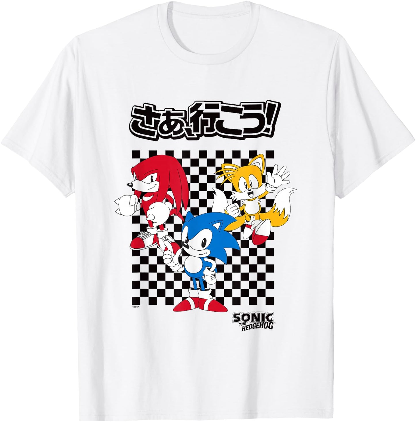 Sonic The Hedgehog Sonic Knuckles & Tails Vintage Kanji Shot T-Shirt - T-Shirt | White