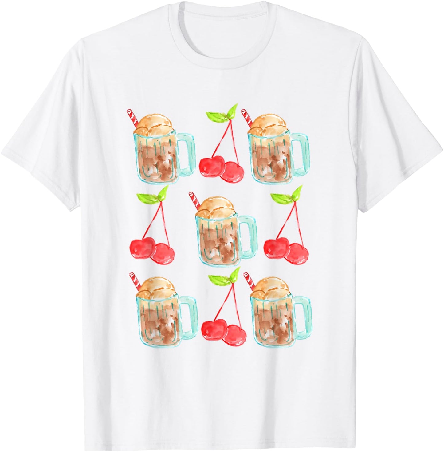 Root beer float cherry Rootbeer rebel floats aesthetic T-Shirt - T-Shirt | White