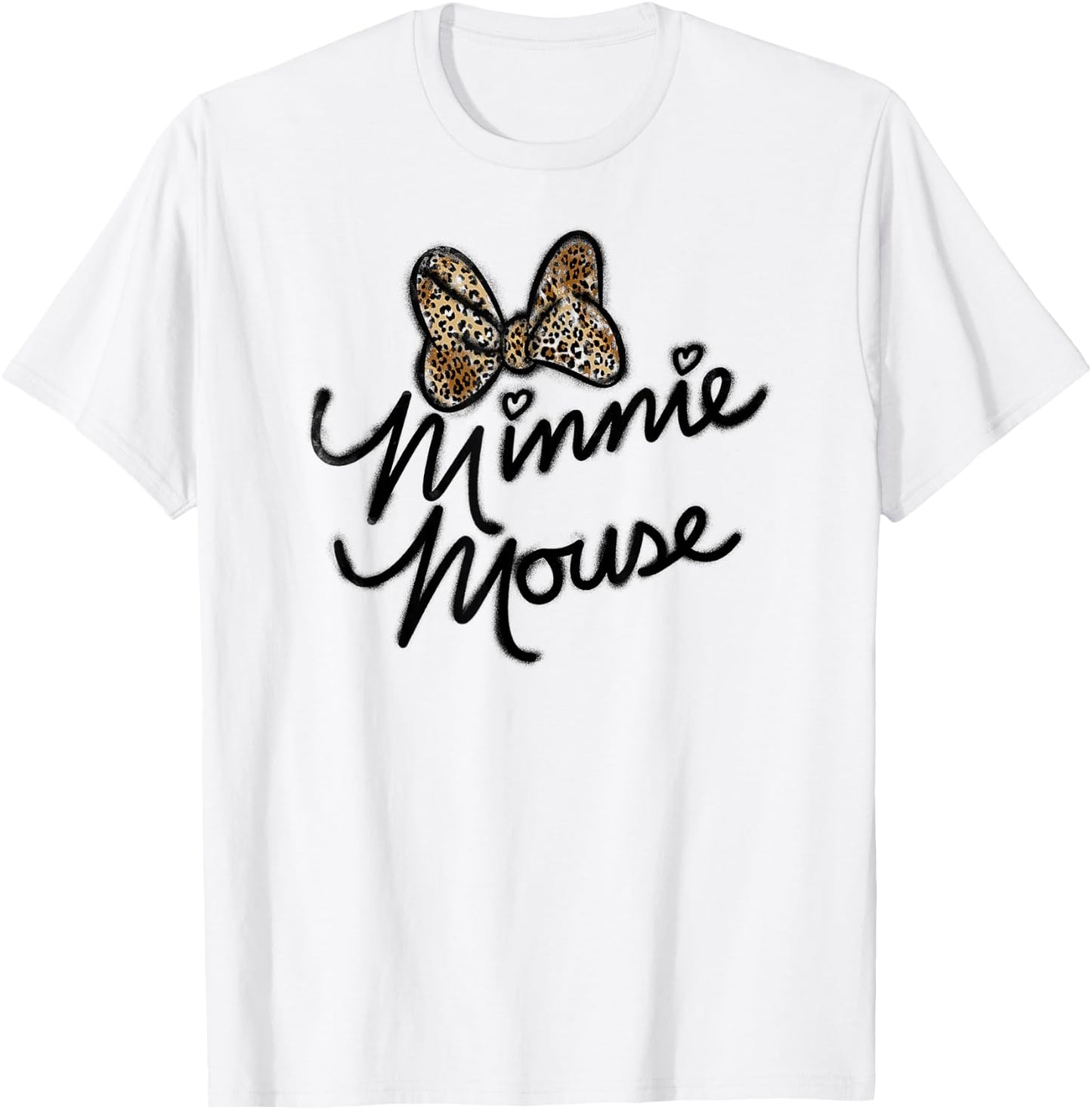 Minnie Mouse Autograph with Leopard Bow T-Shirt - T-Shirt | White
