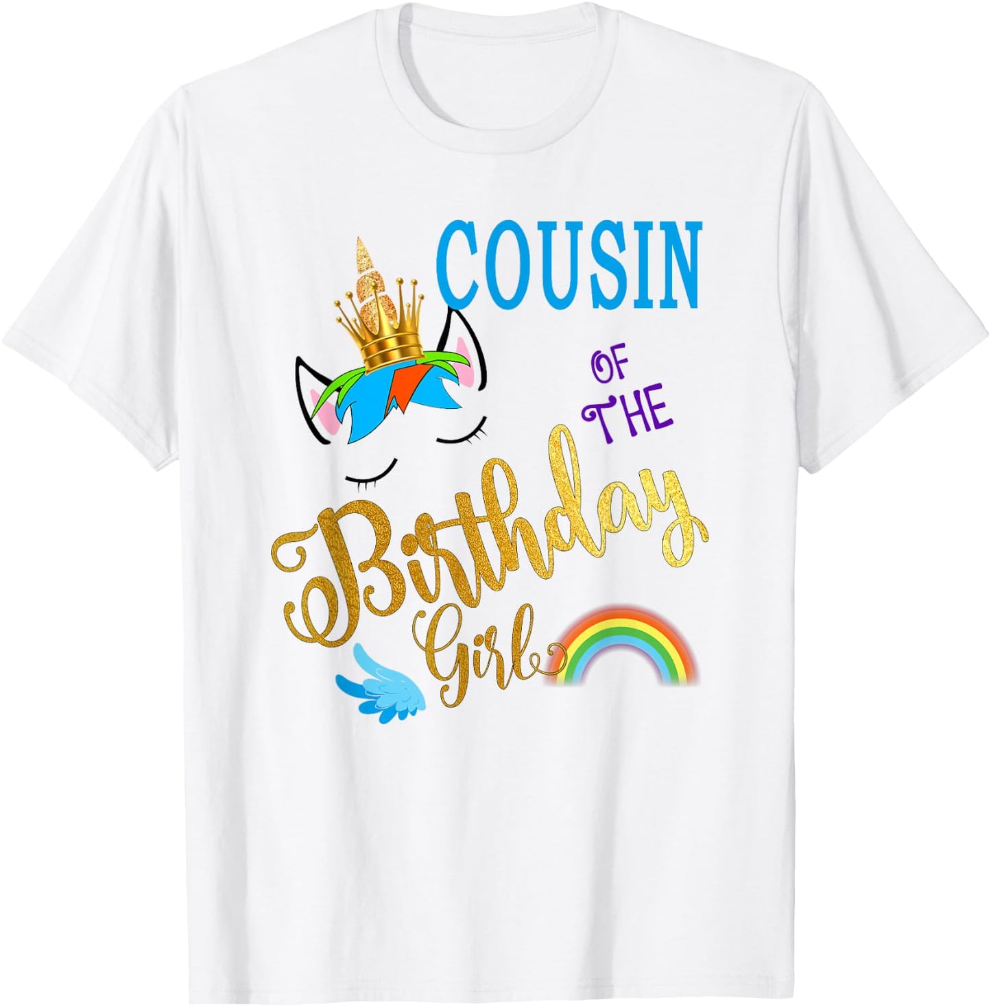 Cousin of The Birthday Girl Cousin Unicorn First Birthday T-Shirt - T-Shirt | White