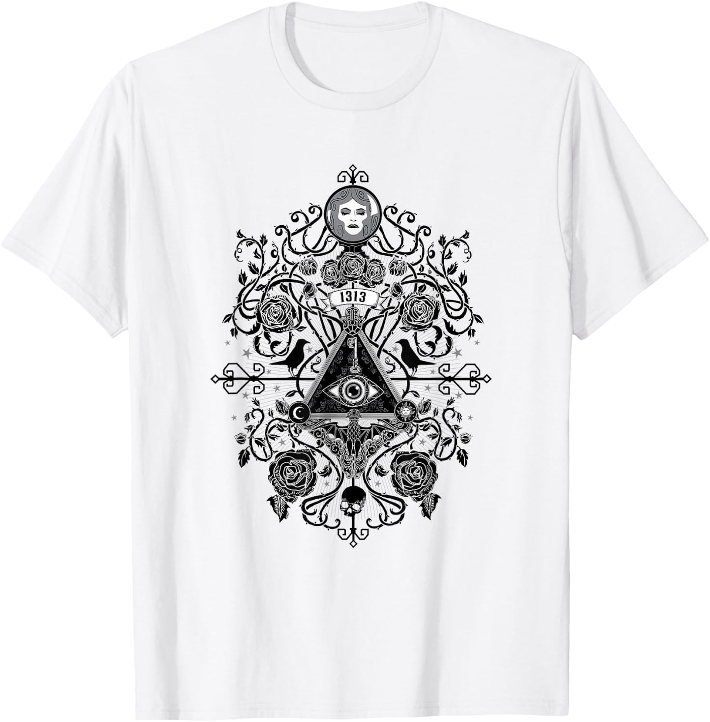The Haunted Mansion 1313 Disneyland DR All Seeing Eye Symbol T-Shirt - T-Shirt | White