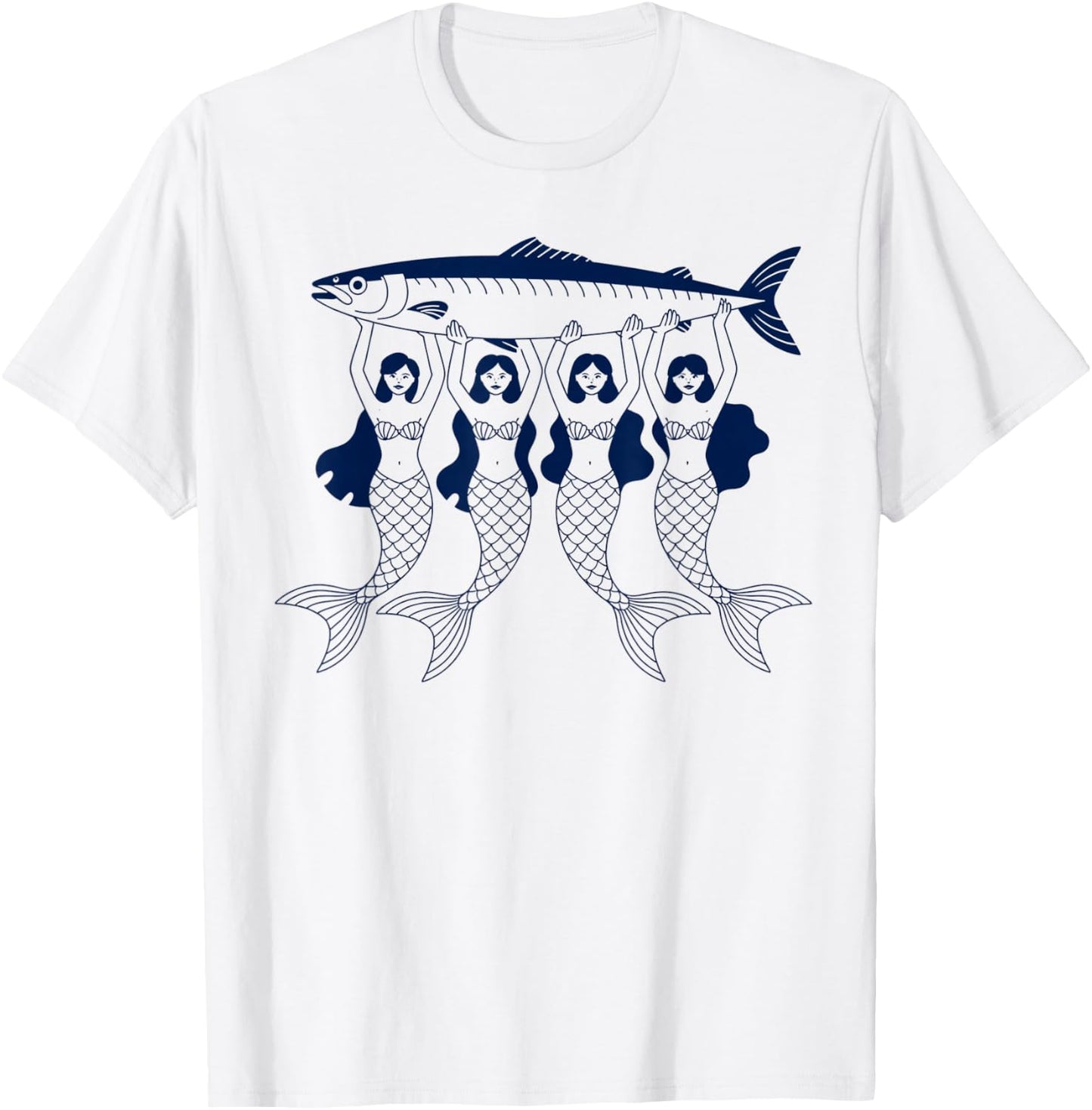 Mermaid Sardine Tinned Fish Sea Food Canned Sardines Ocean T-Shirt - T-Shirt | White