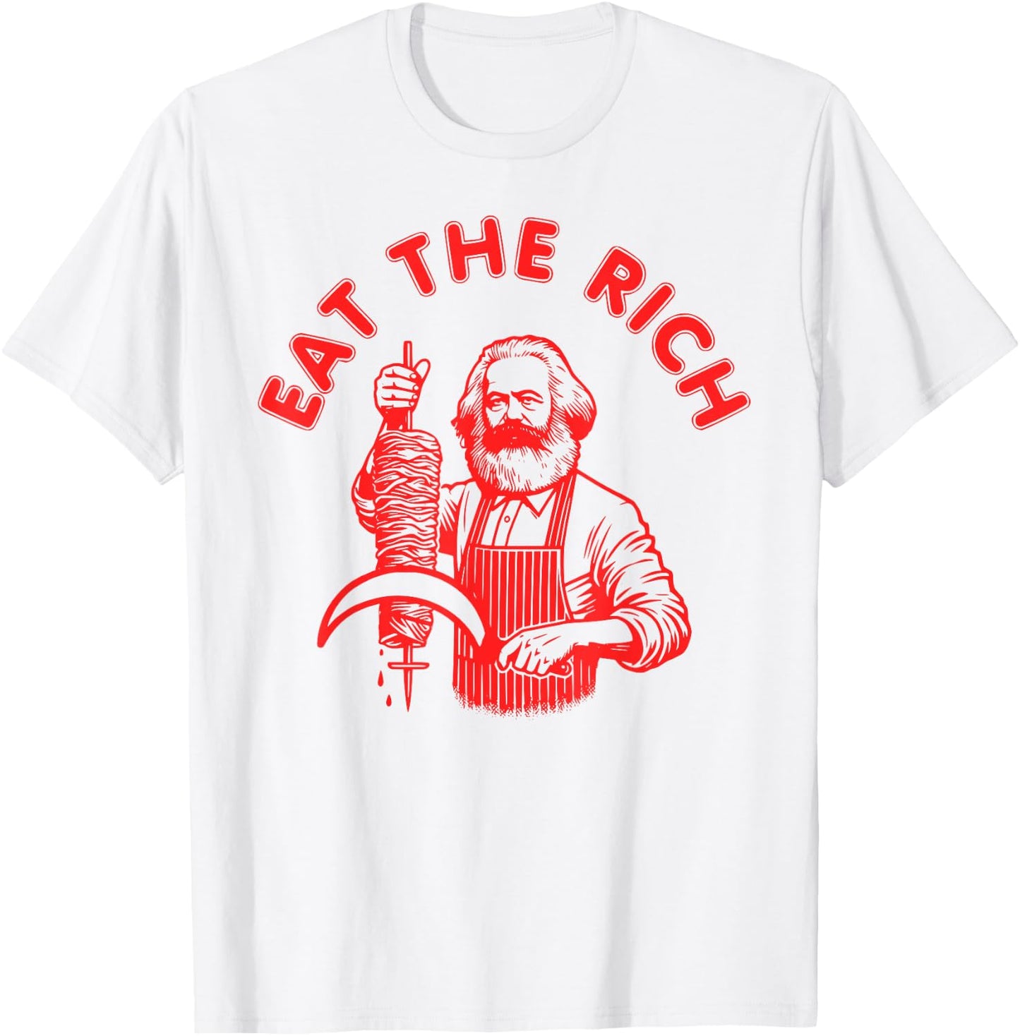 Eat the rich - Karl Marx Eat Doner Kebab Rich , White T-Shirt - T-Shirt | White