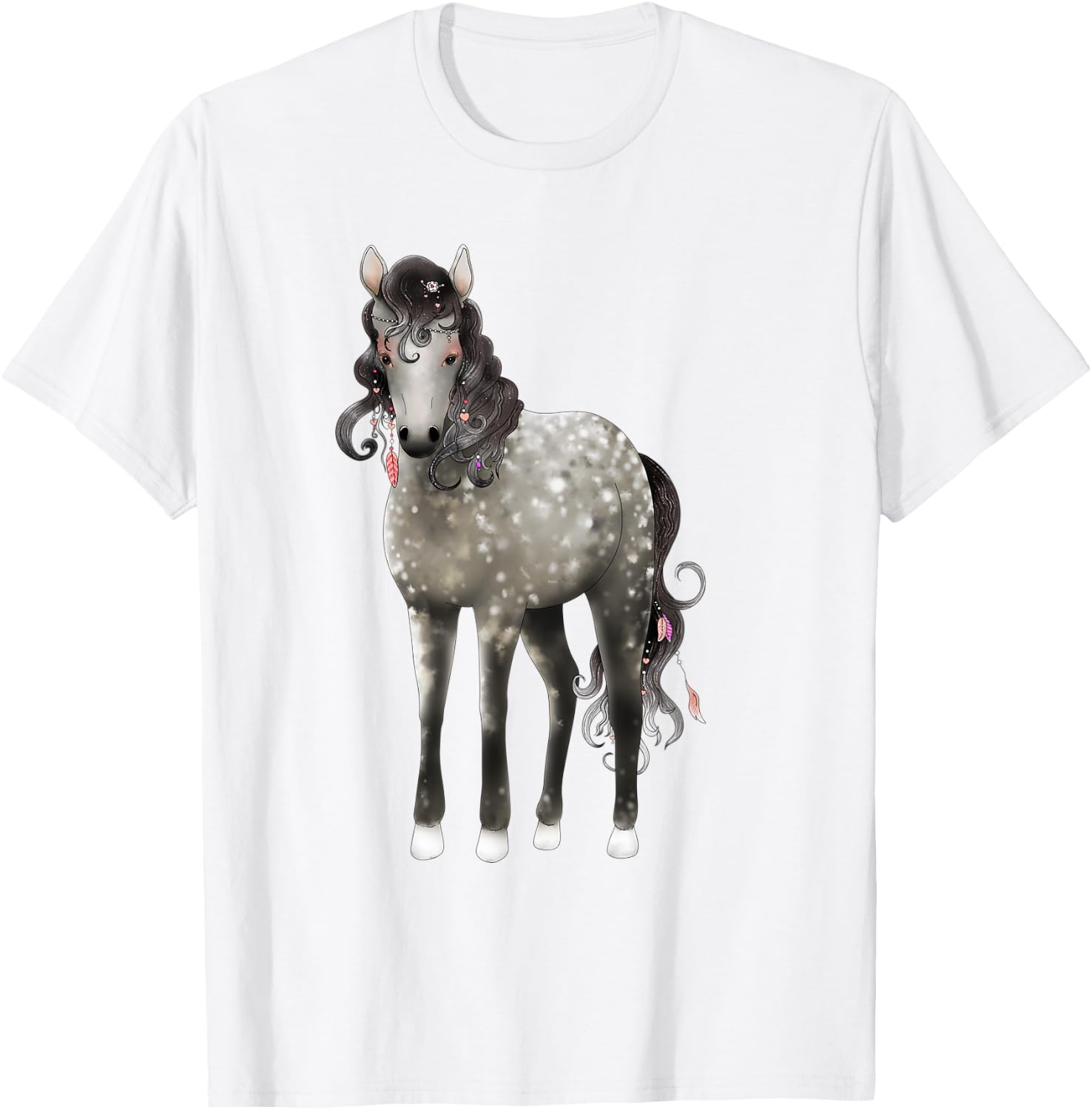 Dapple Grey Horse Shirt Gift T-Shirt - T-Shirt | White