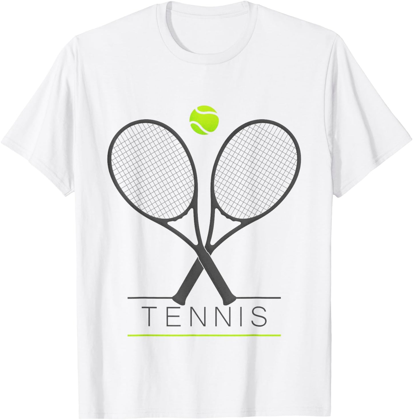 Tennis Women Men Trendy Tennis Rackets & Ball T-Shirt - T-Shirt | White