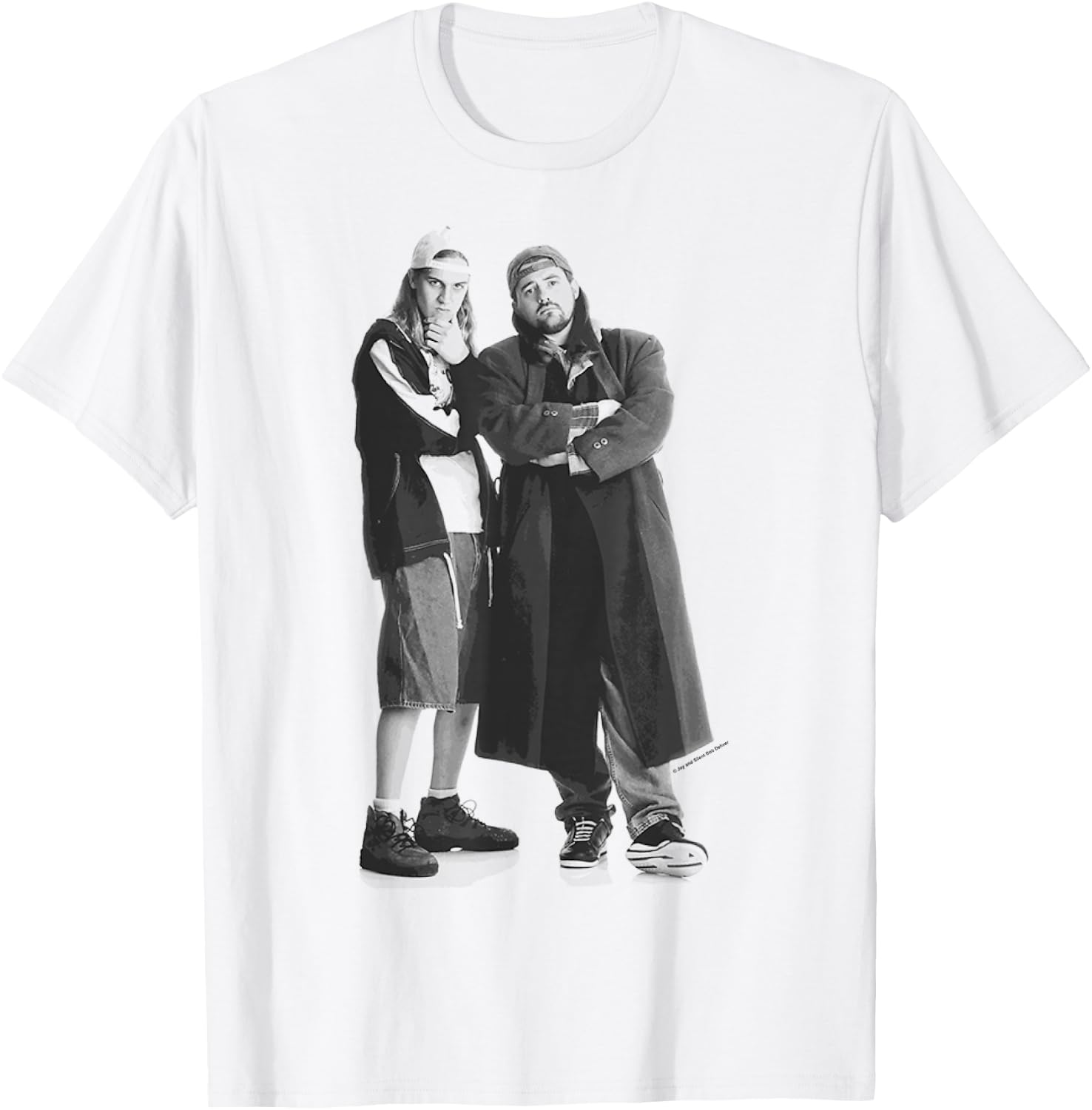 Jay & Silent Bob Black & White Standing Portrait T-Shirt - T-Shirt | White