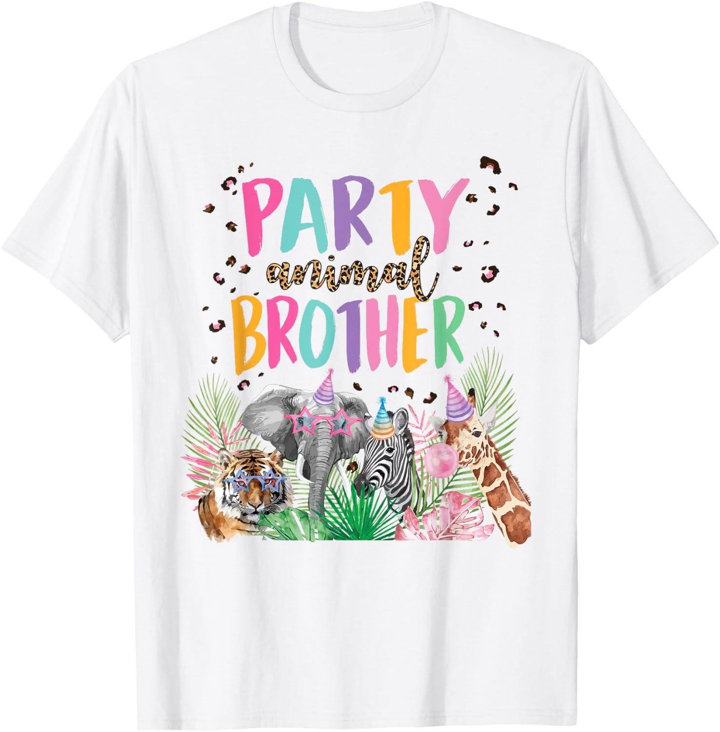 Brother Of The Birthday Boy Girl Zoo Theme Animal Party T-Shirt - T-Shirt | White
