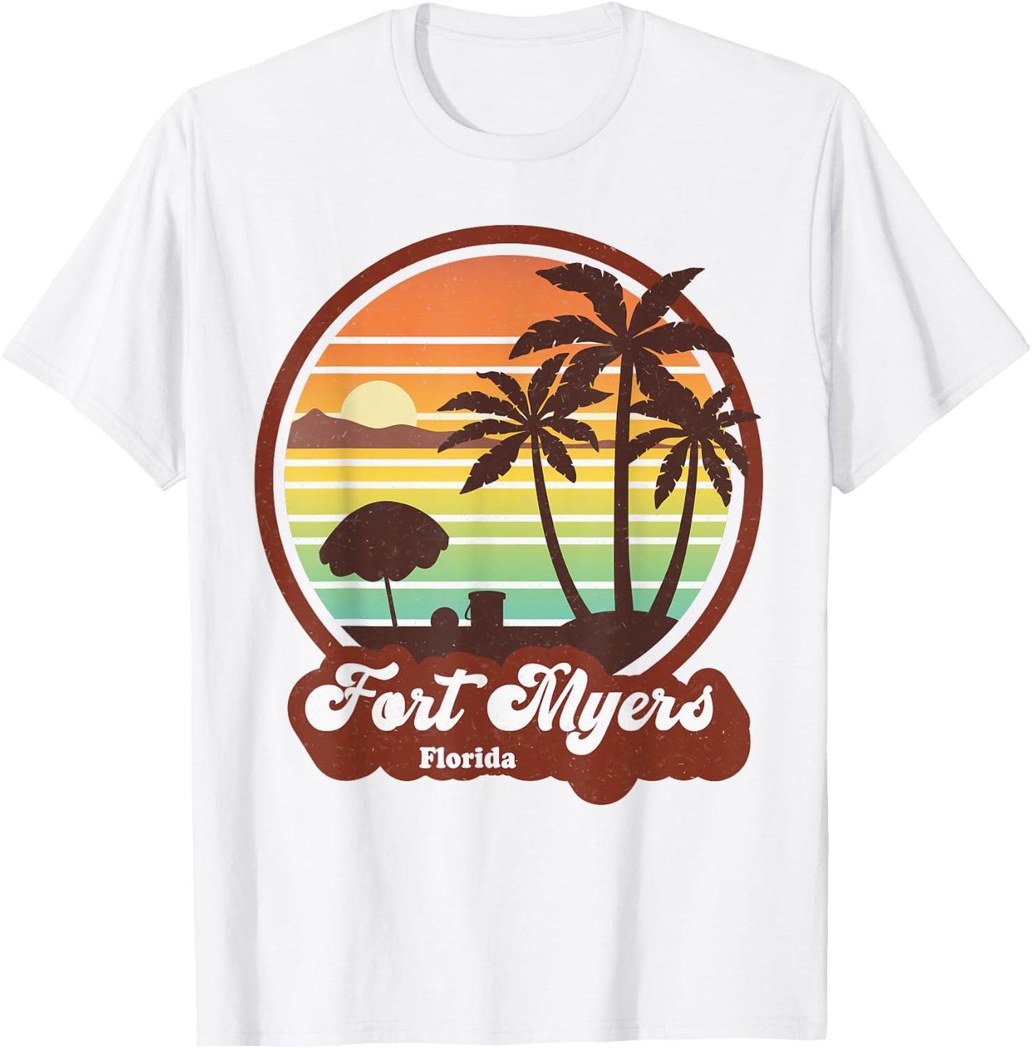 Vintage Fort Myers Beach Souvenirs Florida Beach FL Retro T-Shirt - T-Shirt | White