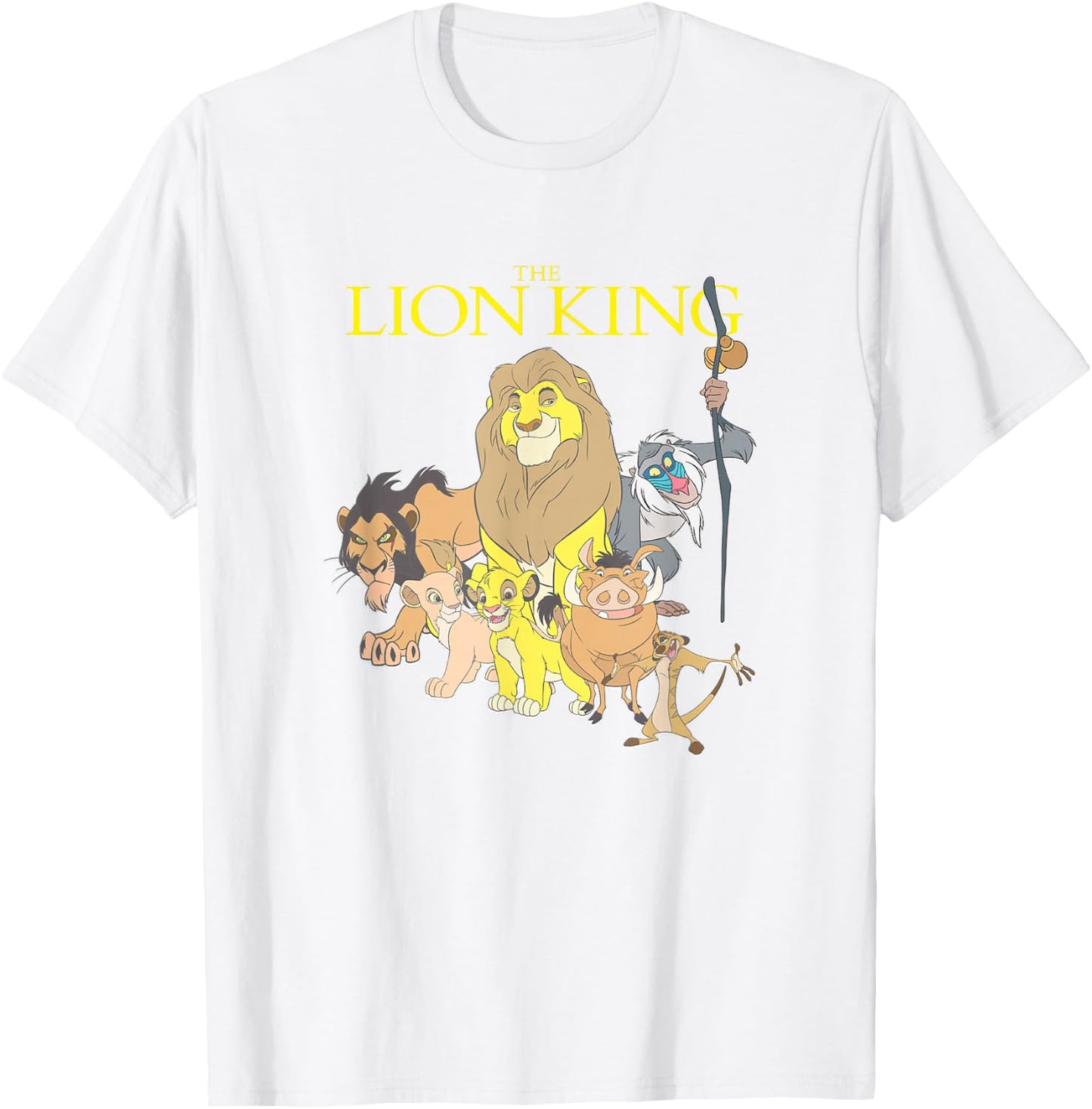 Disney The Lion King Main Characters Group Shot Chest Poster T-Shirt - T-Shirt | White